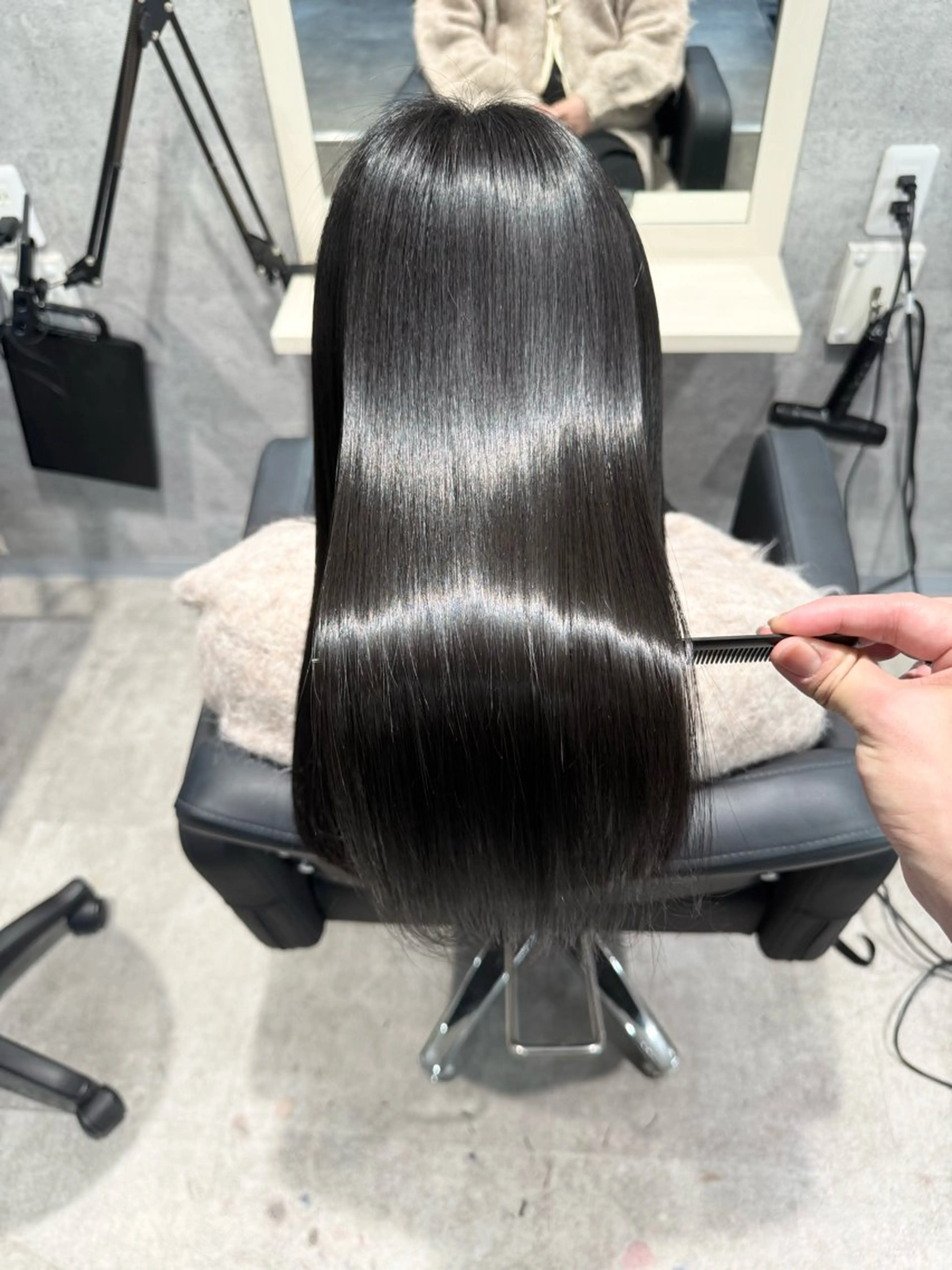 ロング 縮毛矯正 トリートメント 細字 達哉のヘアスタイル