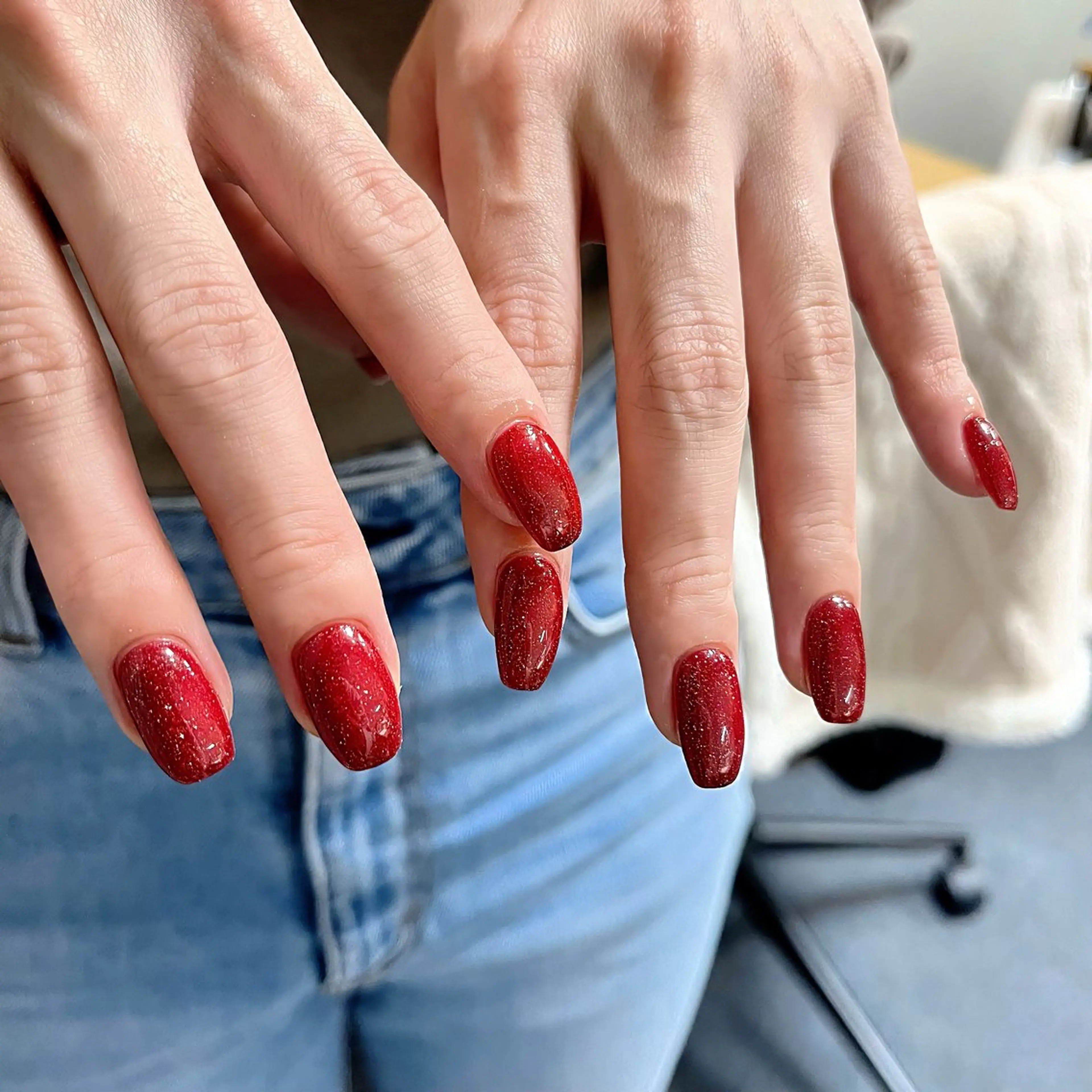 ネイル フラッシュネイル フレンチネイル ミラーネイル ワンカラーネイル 赤色 ハンドネイル ハンドケア 🫧OPELIA NAIL渋谷🫧のネイルデザイン