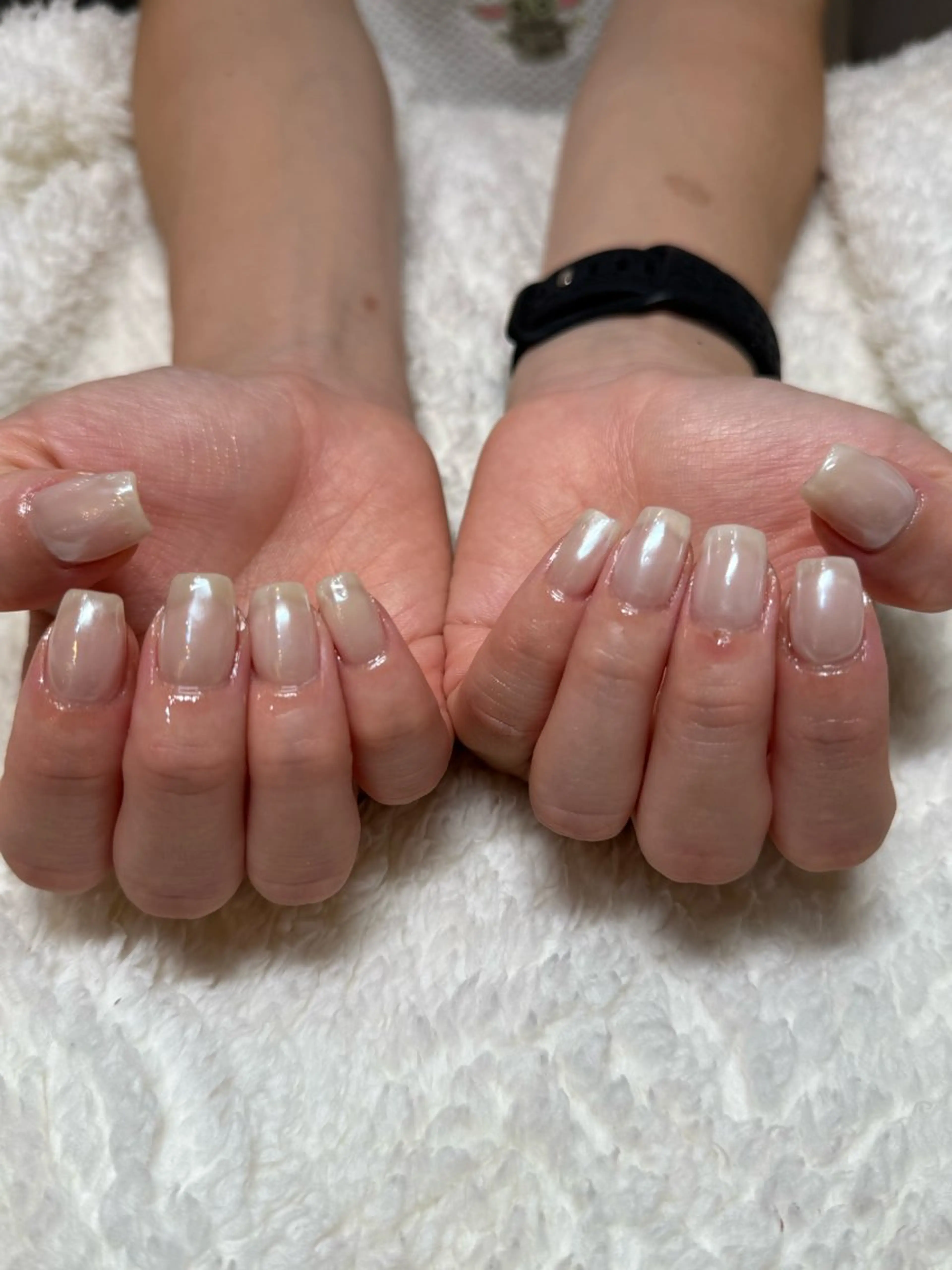 ネイル ワンカラーネイル ホワイト ハンドネイル nalu🐚 京橋｜Rommyのネイルデザイン