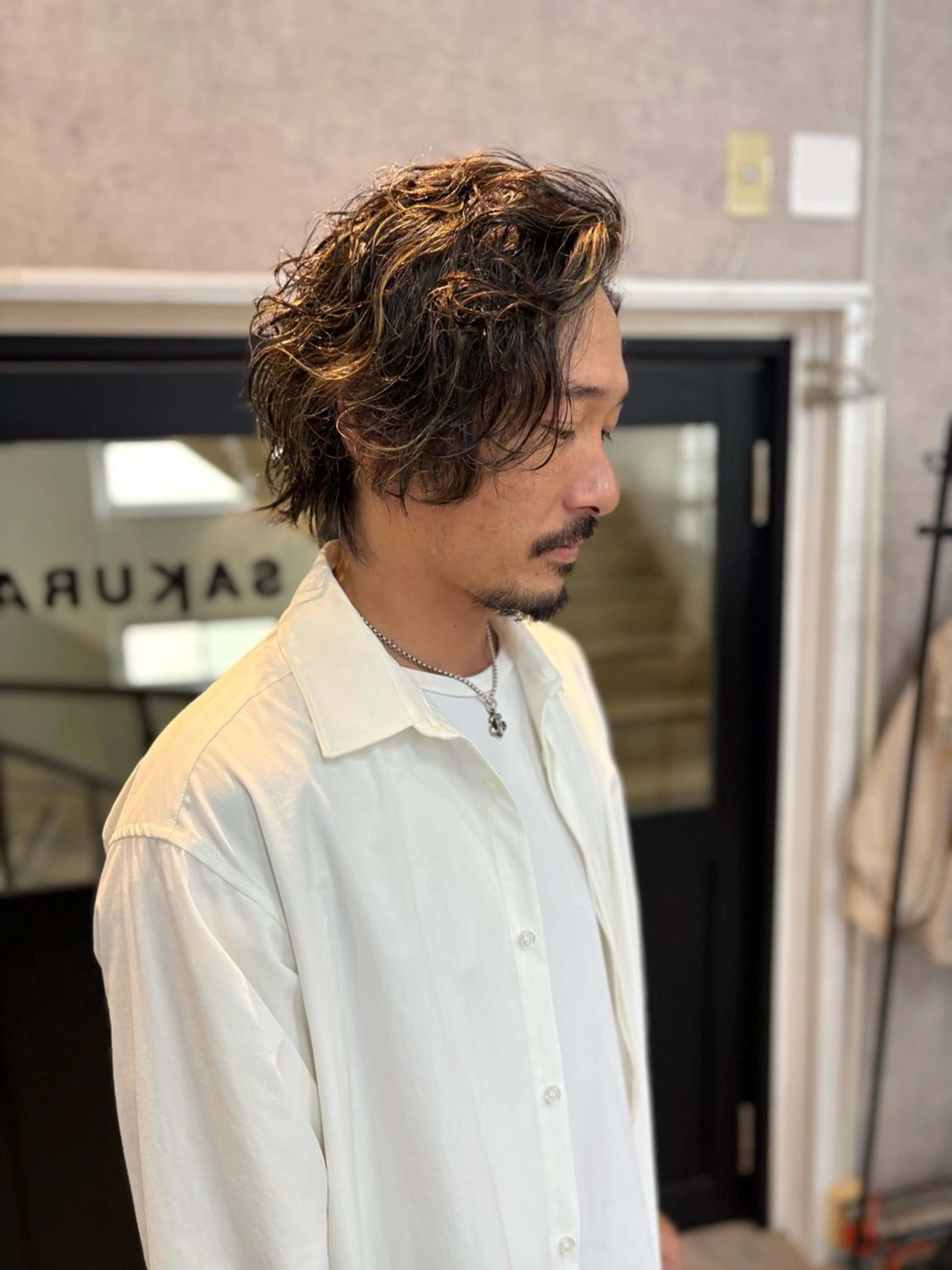 ミディアム パーマ メンズ SAKURA    gifu所属・メンズ/扱いやすい髪 /毛流れ/大城聖瑠のヘアスタイル