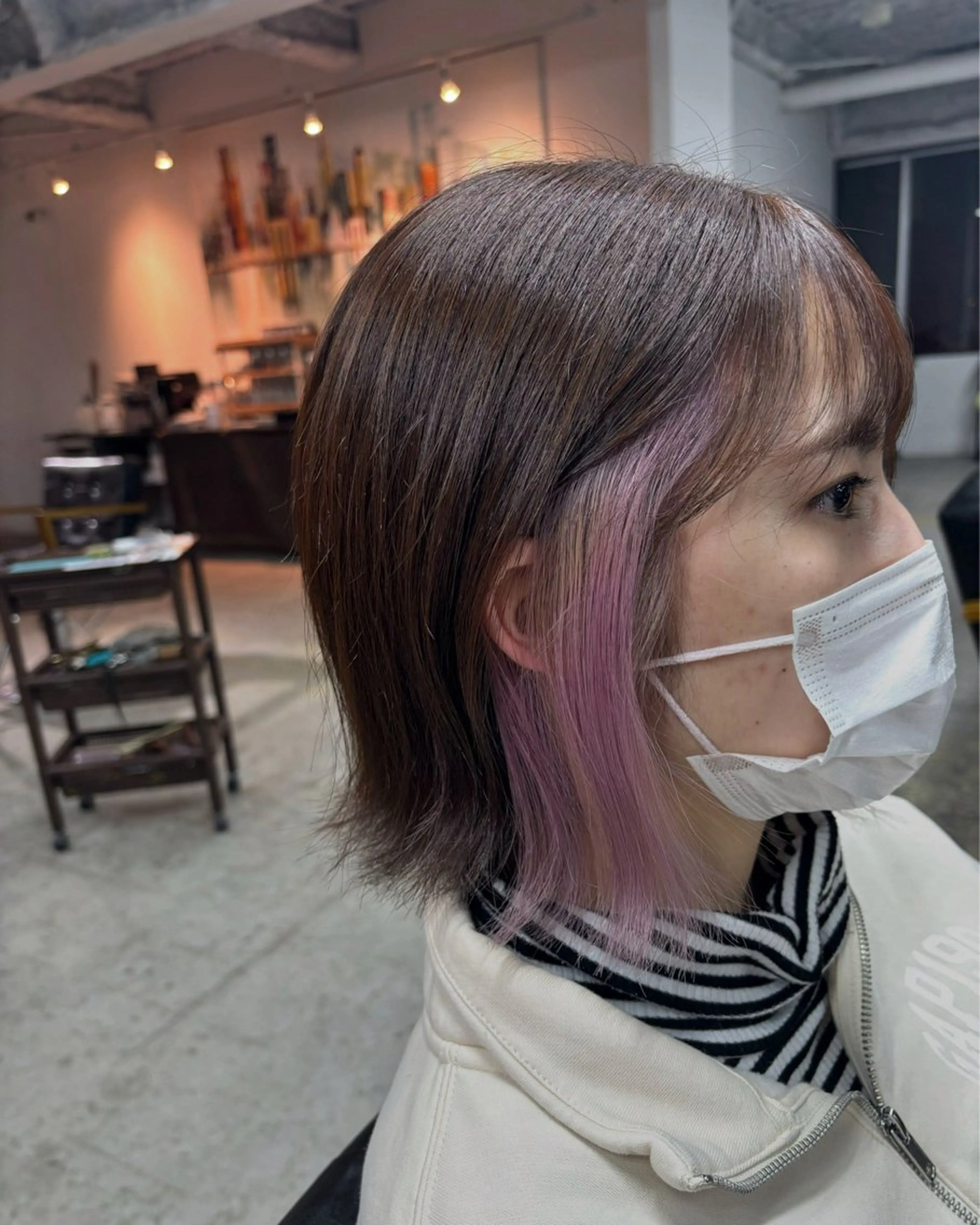 ショート カラー ヘアアレンジ 切りっぱなしボブ ブリーチ ブラウンカラー 透明感カラー ダブルカラー 韓国透明感🇰🇷 SAKURAのヘアスタイル