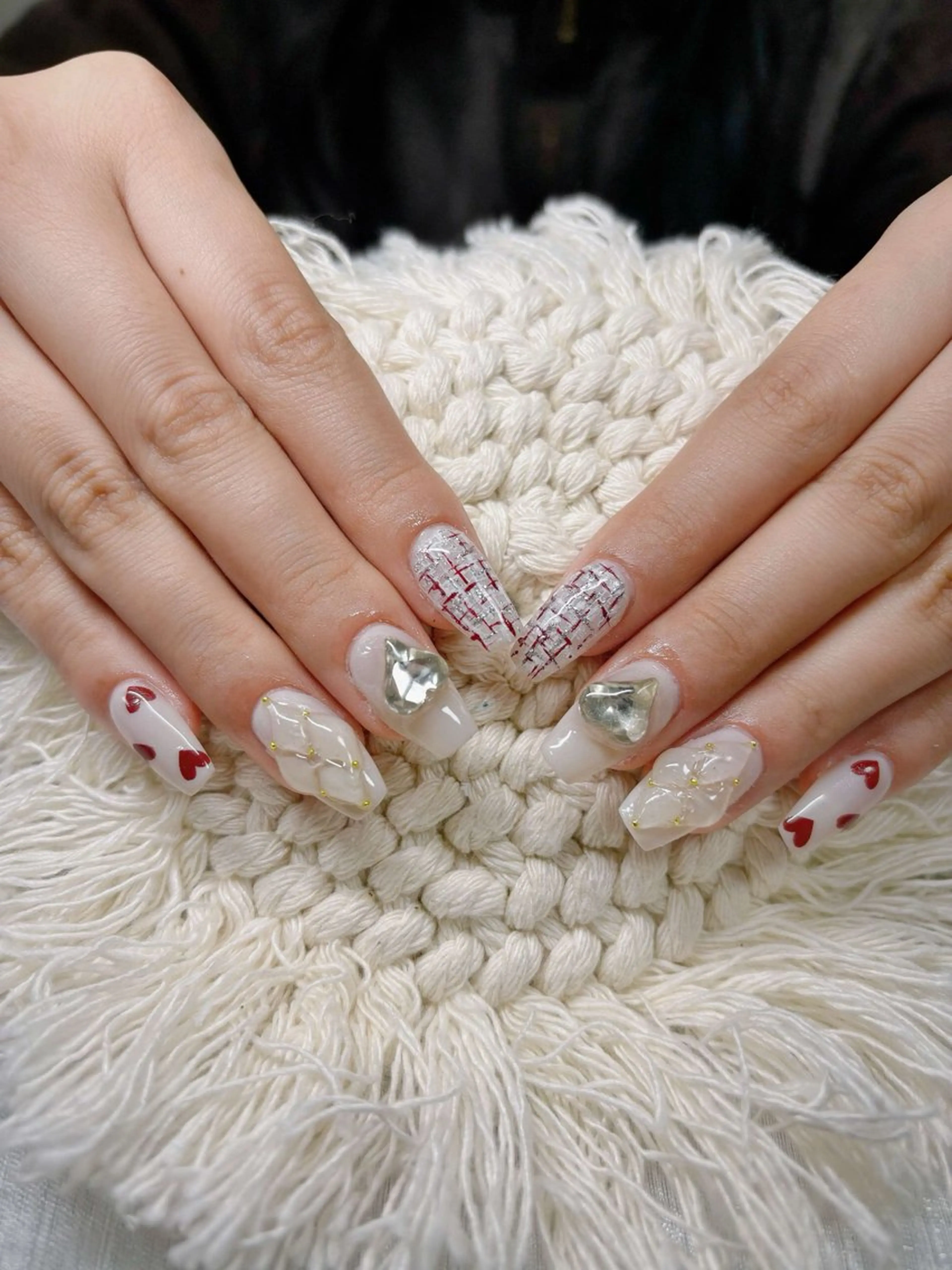 ネイル オーロラネイル チークネイル 長さ出し フットネイル フレンチネイル ハンドネイル Lee Nailsのネイルデザイン