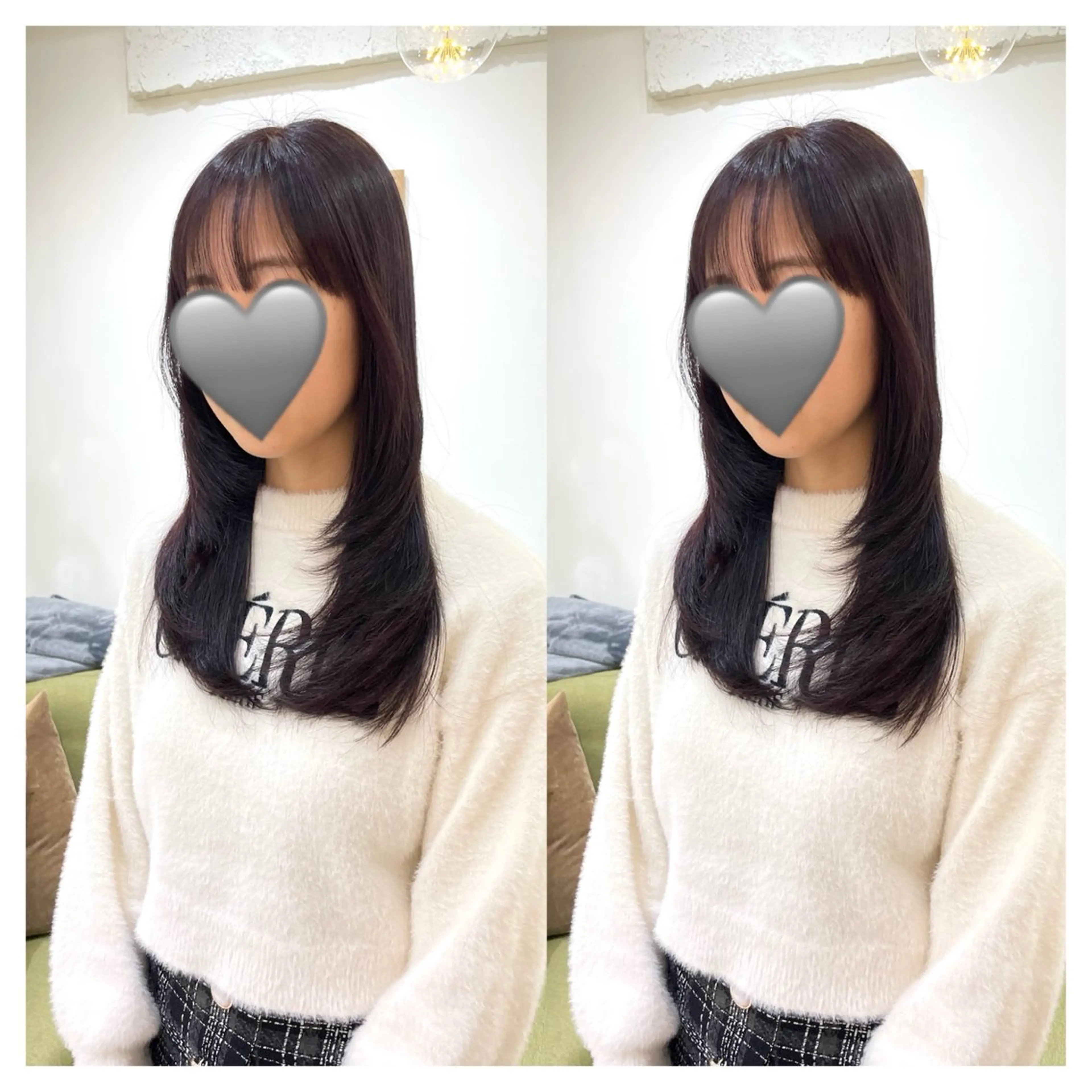 セミロング カラー カット ヘアカラー 縮毛矯正 トリートメント 村山 茉衣のヘアスタイル