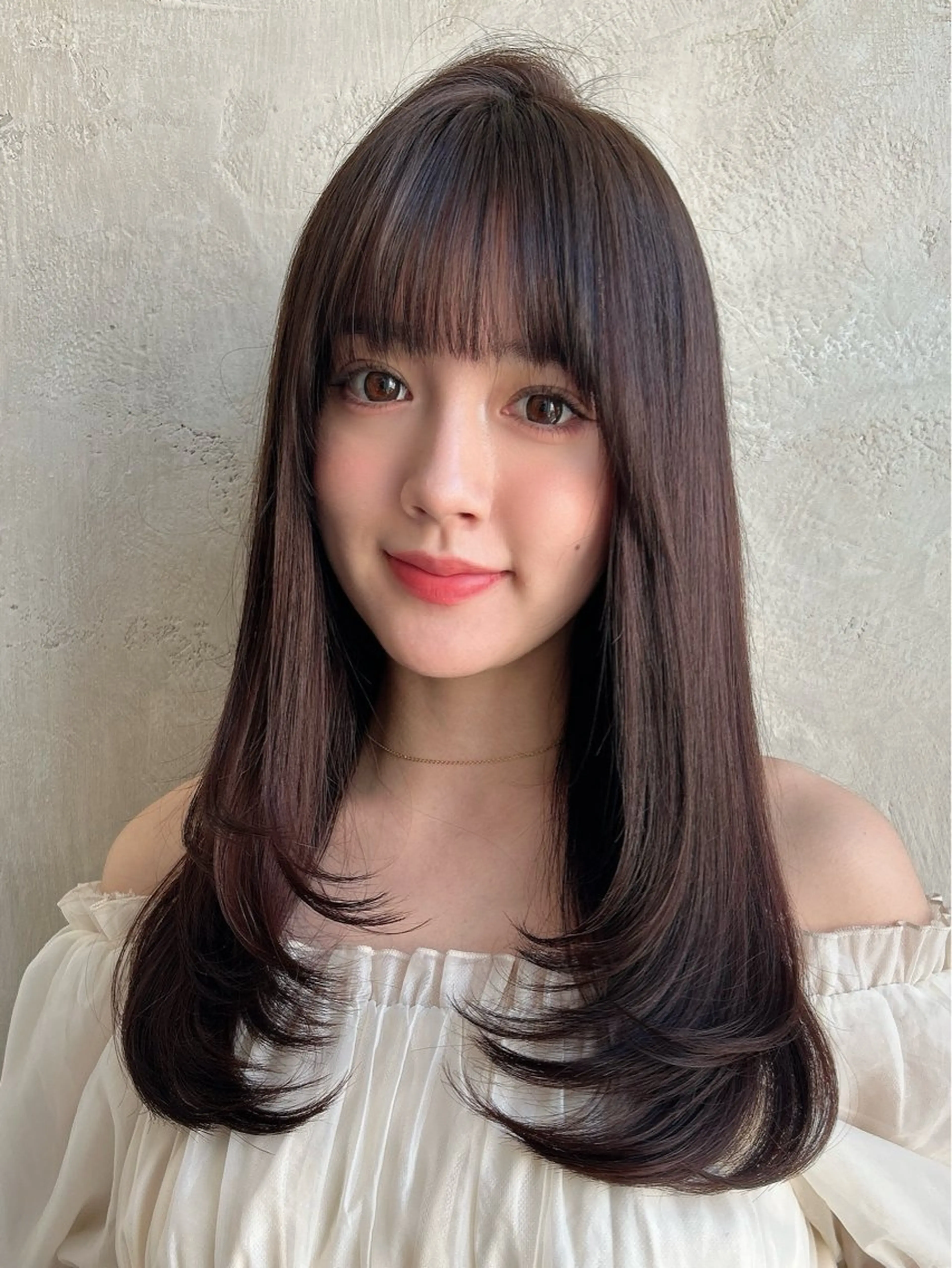 ロング カラー パーマ カット ヘアカラー 縮毛矯正 トリートメント 新宿✨顔周りカット 韓国ヘア/坂本亜裟海のヘアスタイル