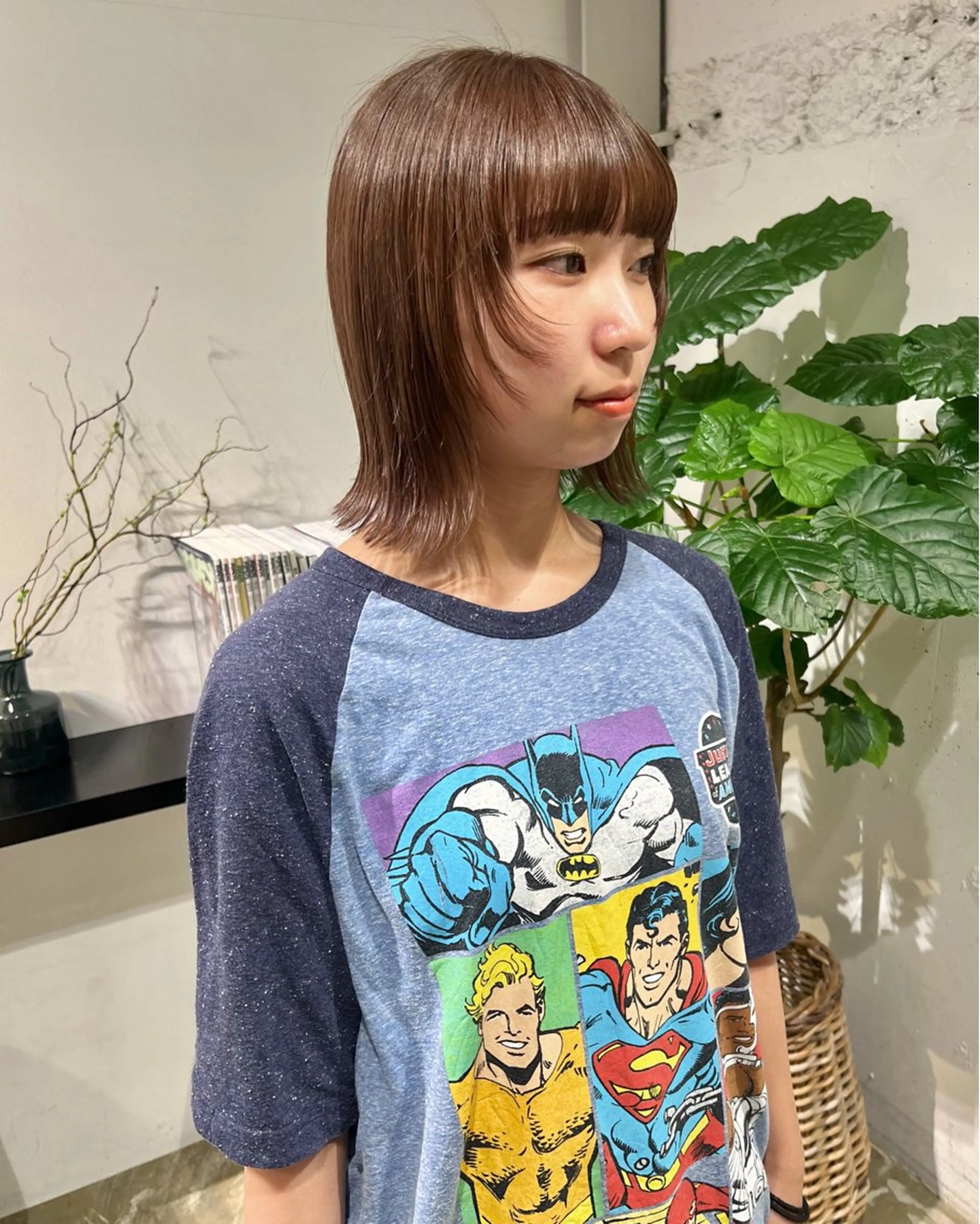 ミディアム カット ヘアカラー トリートメント 石井 菜々のヘアスタイル