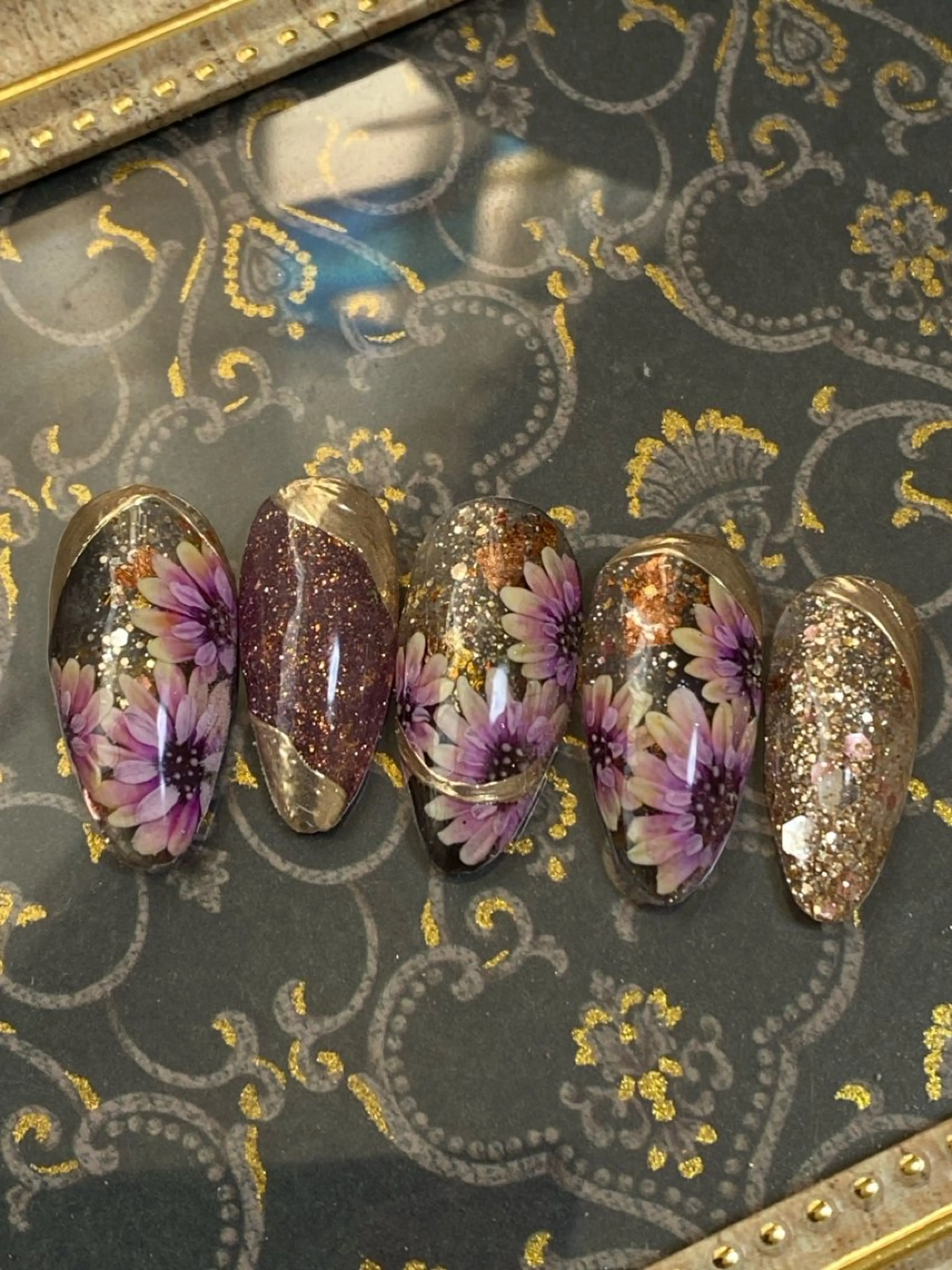 ネイル フラワーネイル 自宅ネイルサロン ♦️nuance♦️のネイルデザイン