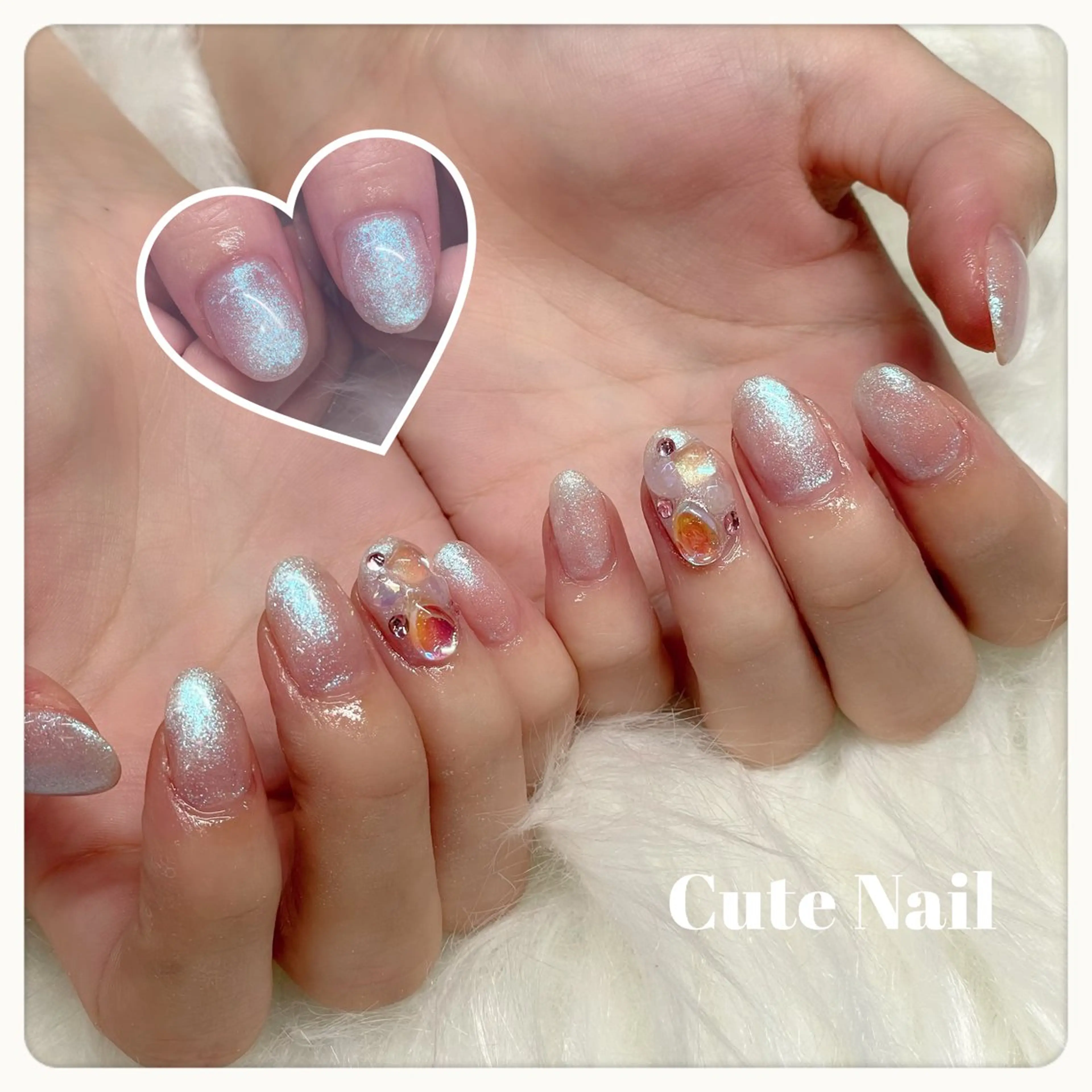 ネイル ラメ(グリッター) ワンホンネイル GO TODAY SHAiRE SALON原宿 Liber所属・️🫧もこ 艶感ネイル🫧のネイルデザイン