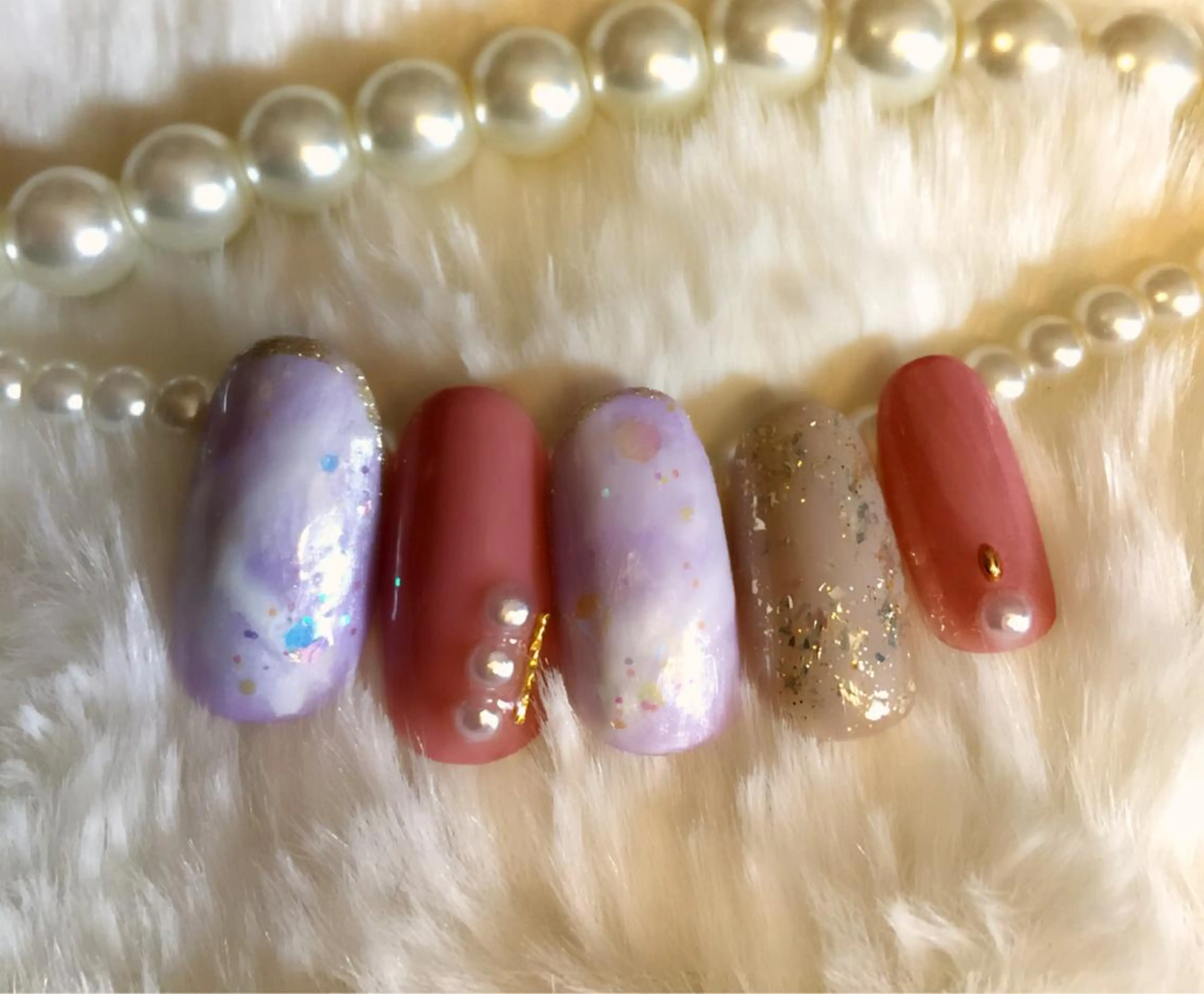 ネイル パープル ネイルサロン ティンタ所属・馬場 典子のネイルデザイン