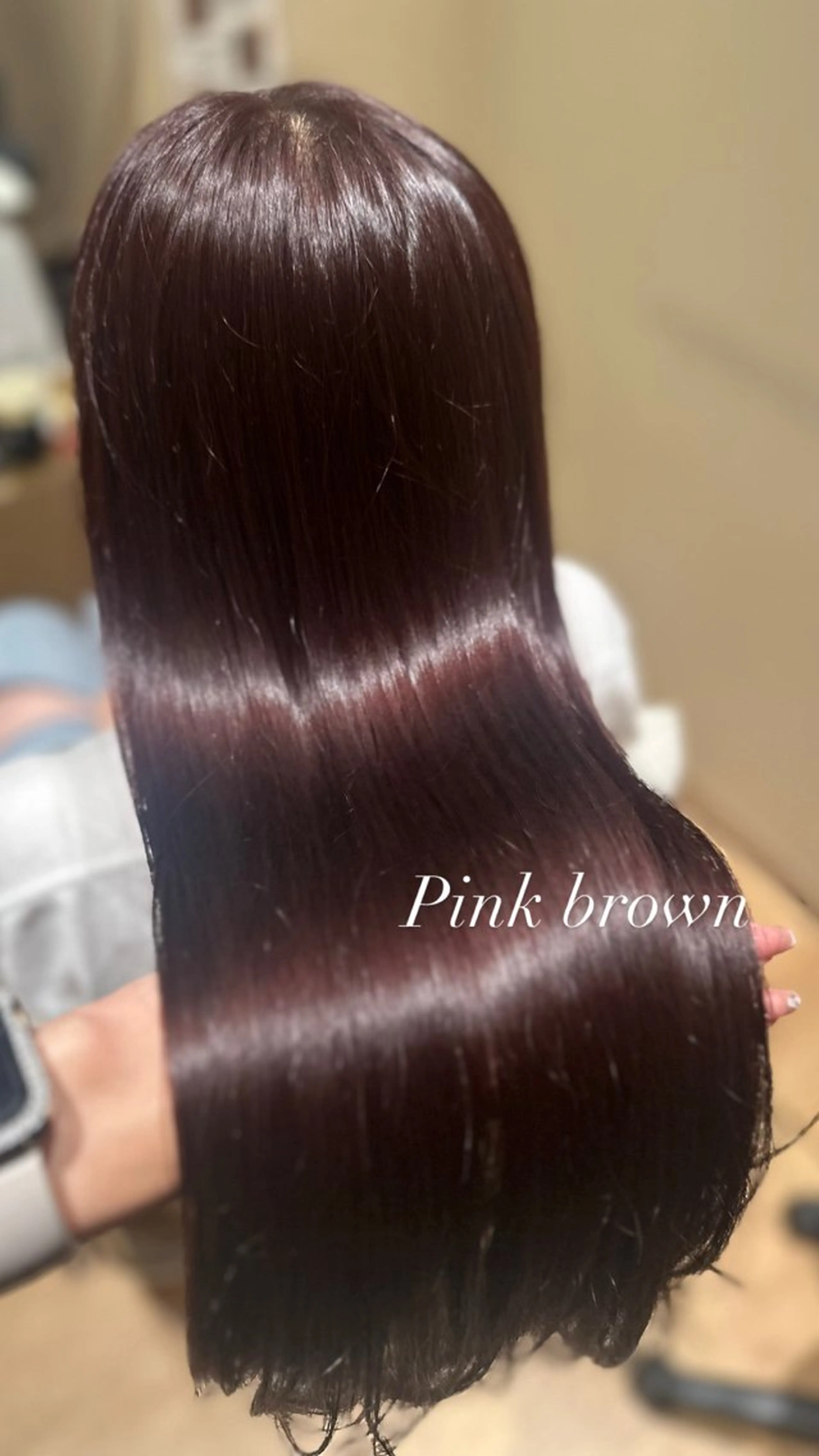 ロング カラー ブラウンカラー ピンクカラー ピンクブラウン ヘアカラー トリートメント Minori🤎 ナチュラル韓国ヘアのヘアスタイル