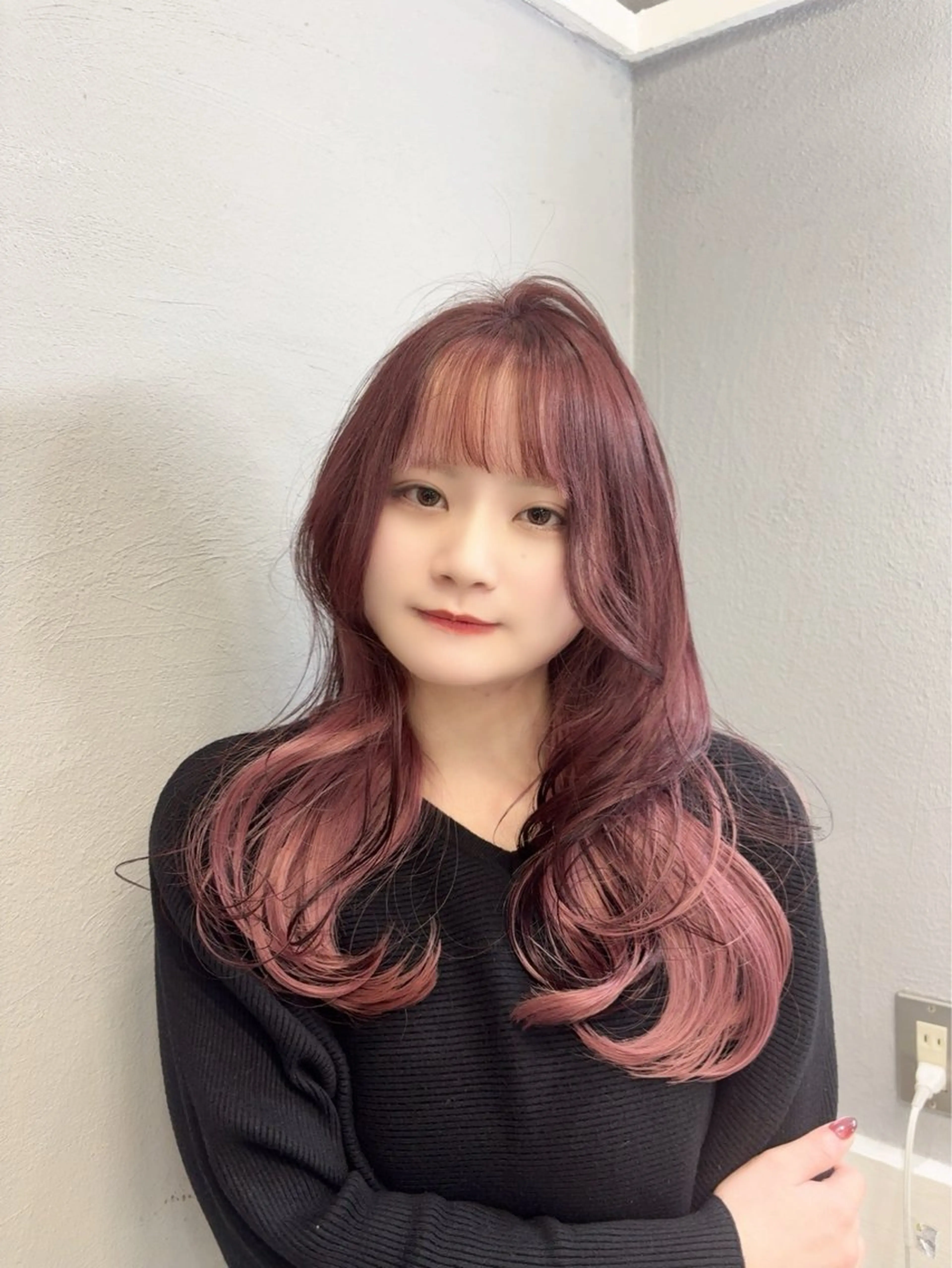 ロング カラー ヘアカラー ミルクティー/ピンク /ブロンド 咲良のヘアスタイル