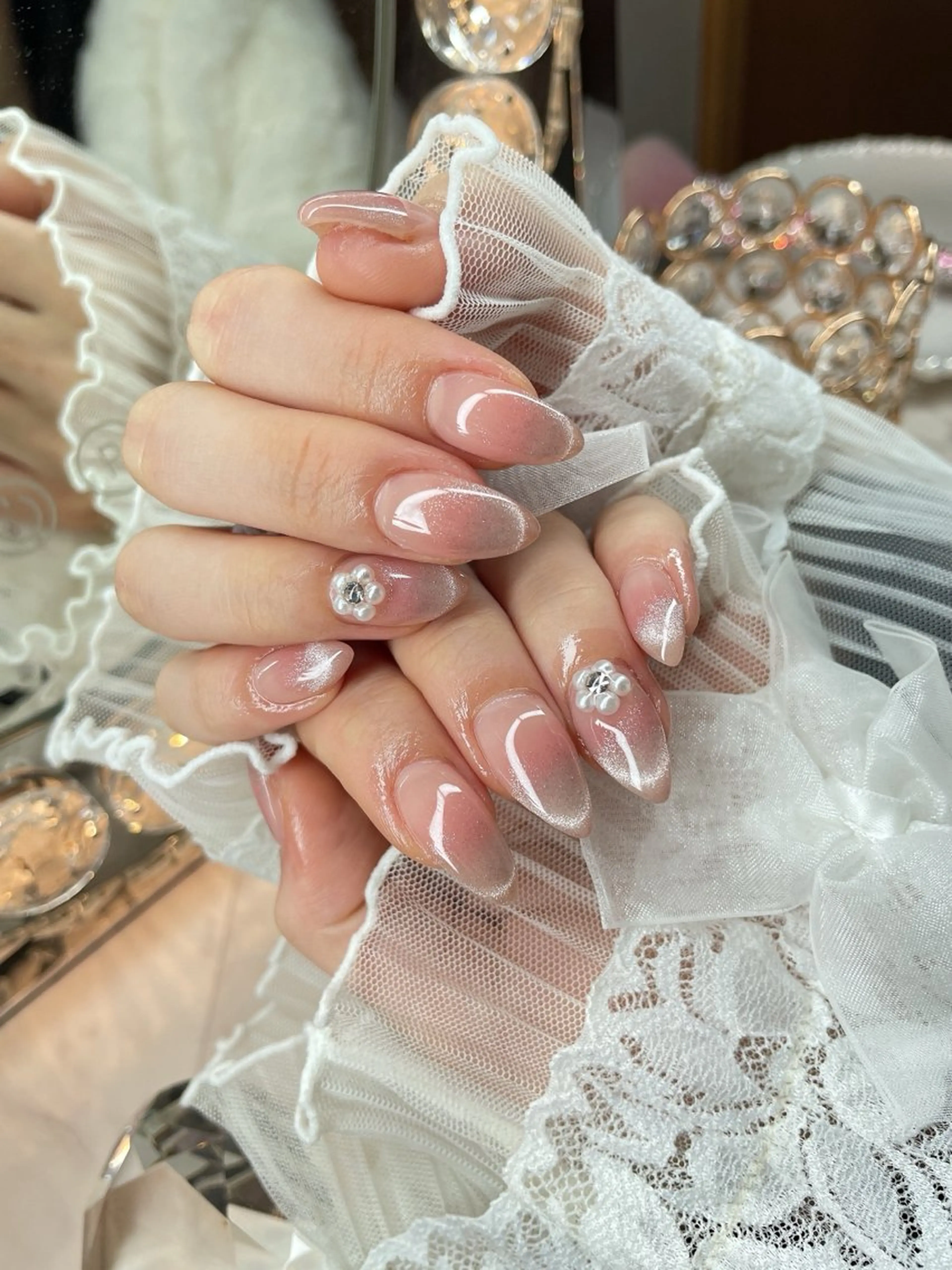 ネイル 23時まで❤︎韓国、 ワンホンネイルのネイルデザイン