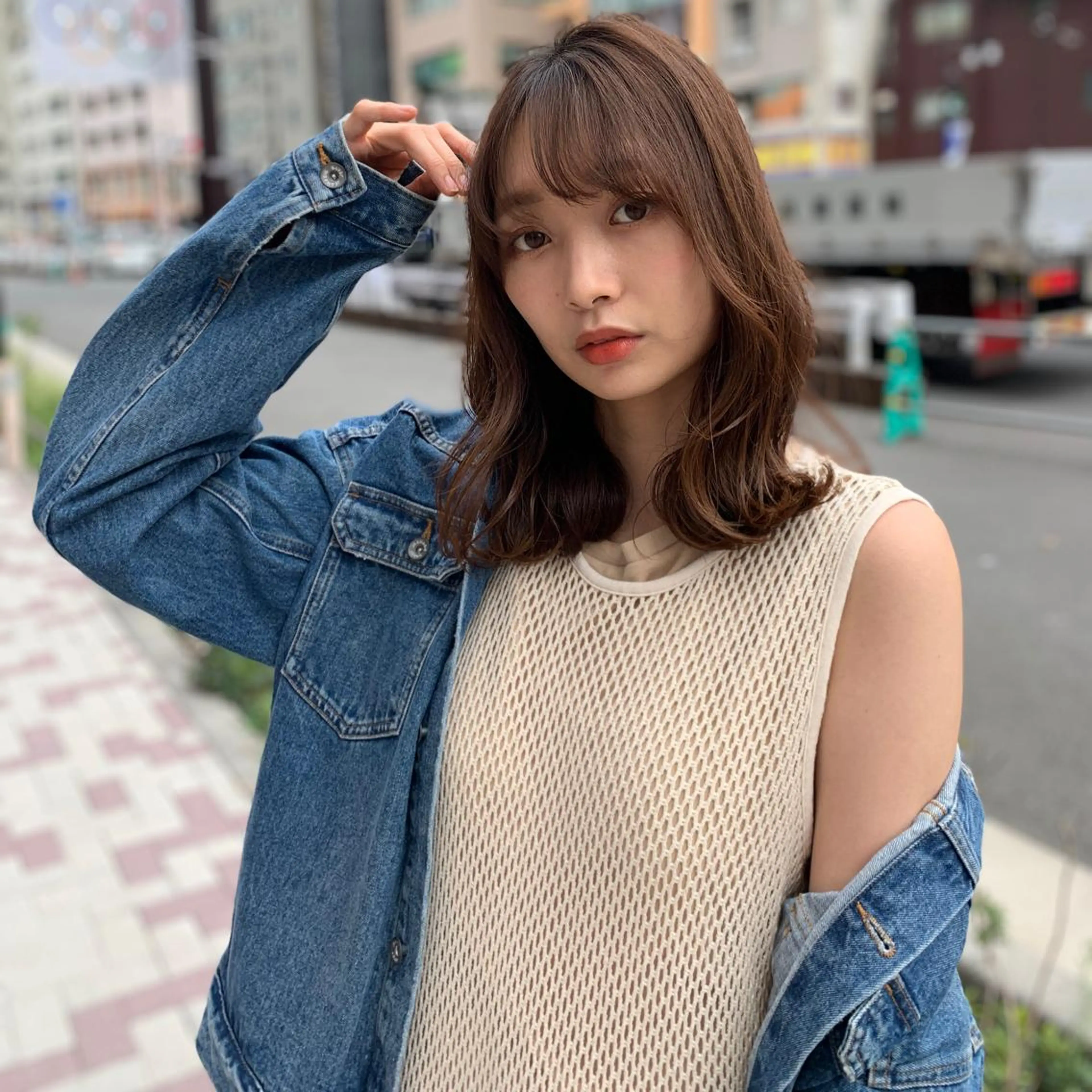 ミディアム カット ヘアカラー トリートメント 大姶良 友輝の眉毛・アイブロウイメージ