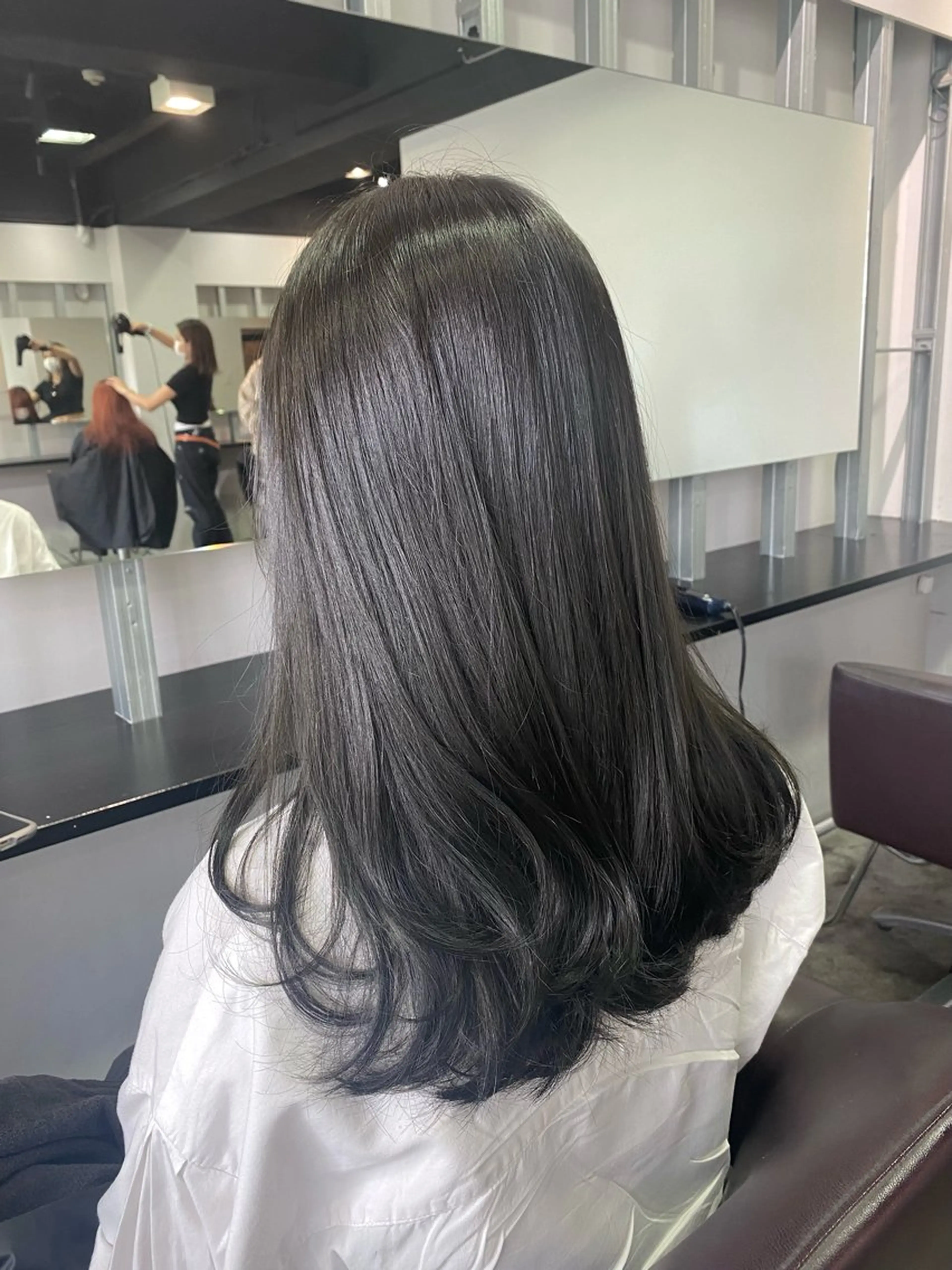 セミロング カラー 透明感カラー グレージュ オリーブグレージュ オリーブグレー カット ヘアカラー トリートメント Steelo  渋谷所属・✴︎赤み除去カラー daichi✴︎のヘアスタイル