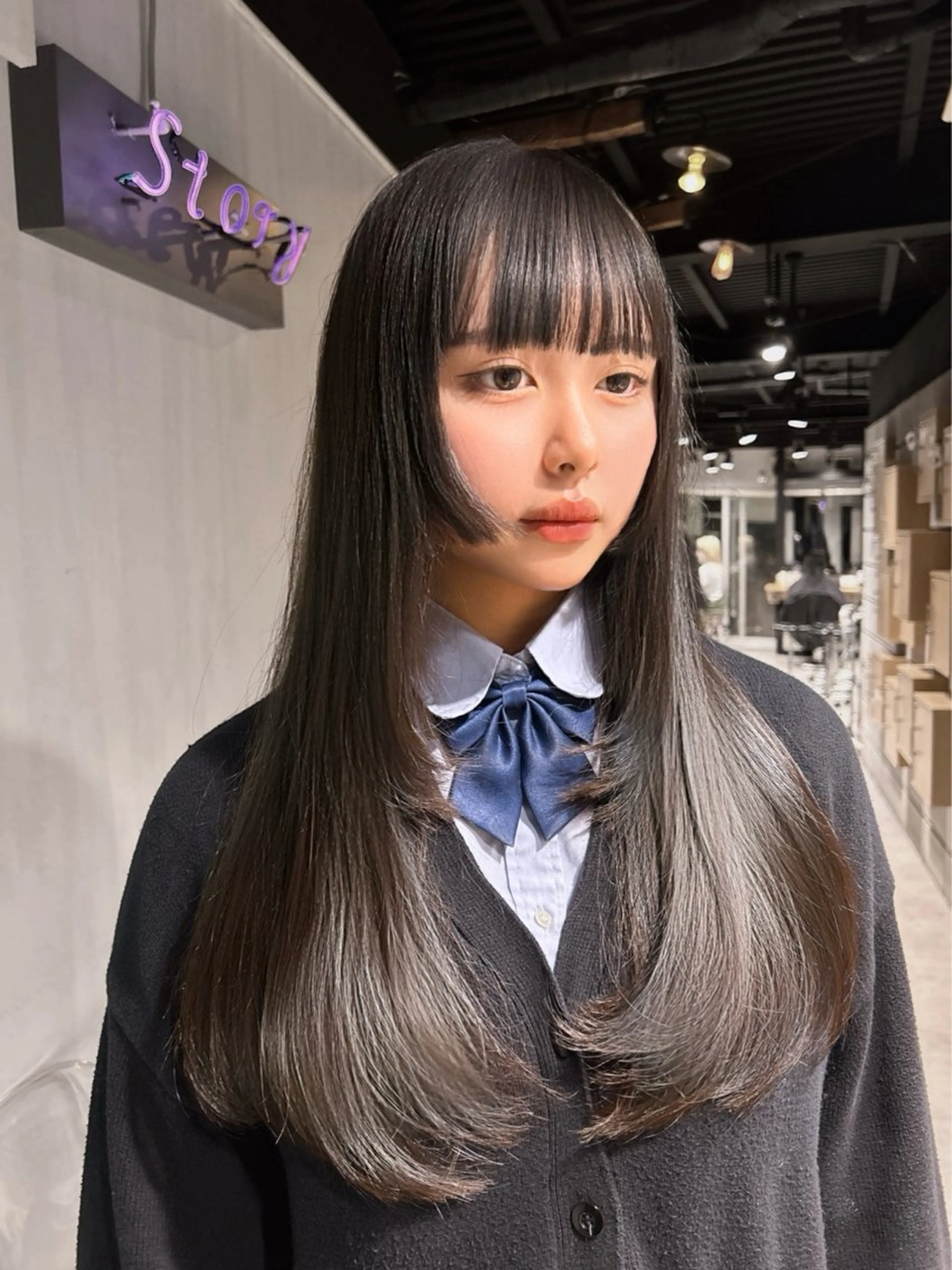 ロング 韓国風カラー 韓国風ヘア レイヤーカット ワンホンレイヤー MEI🎀垢抜けカラ ー🎀韓国styleのヘアスタイル