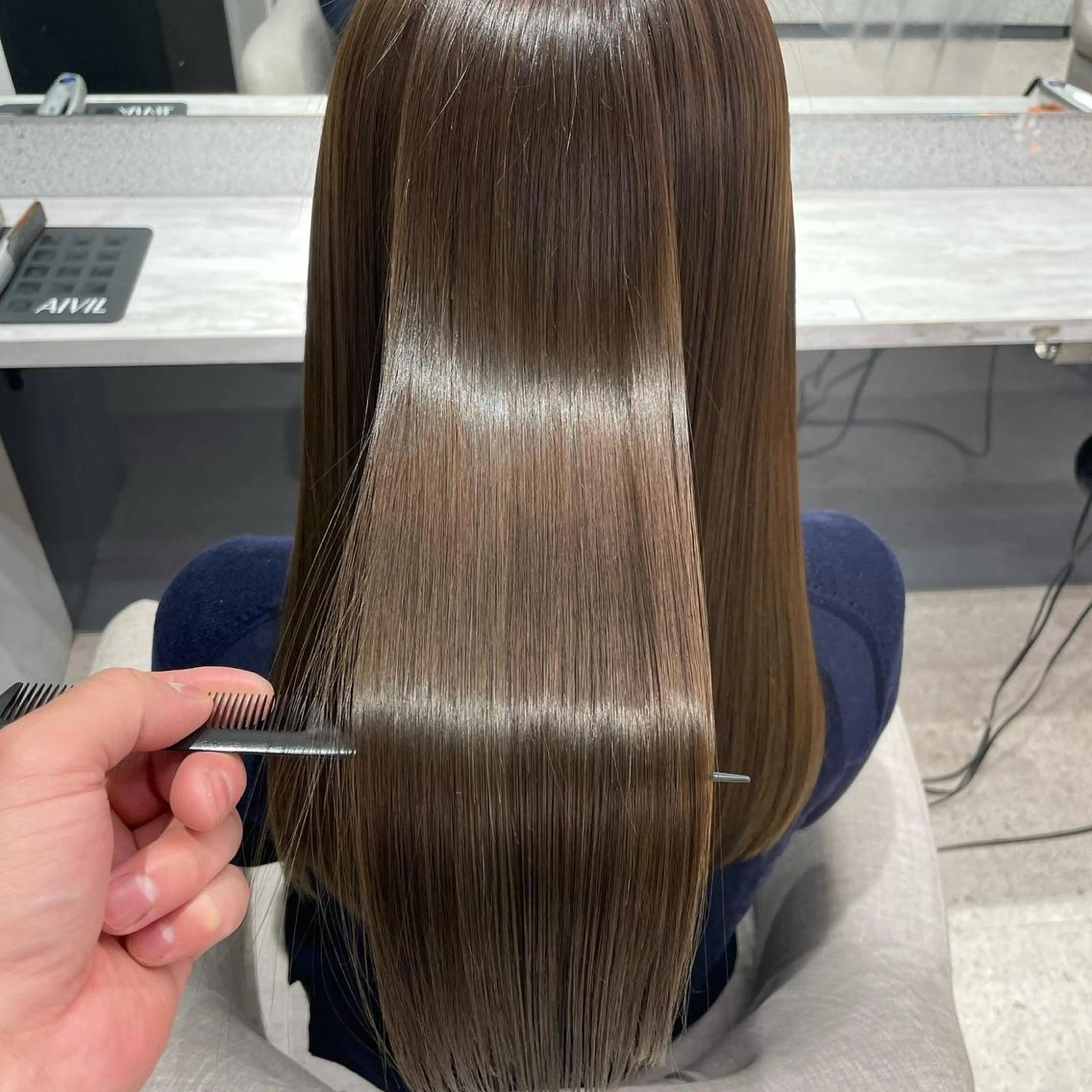 ロング 京都レイヤーカット/ 縮毛矯正/羽柴りくのヘアスタイル