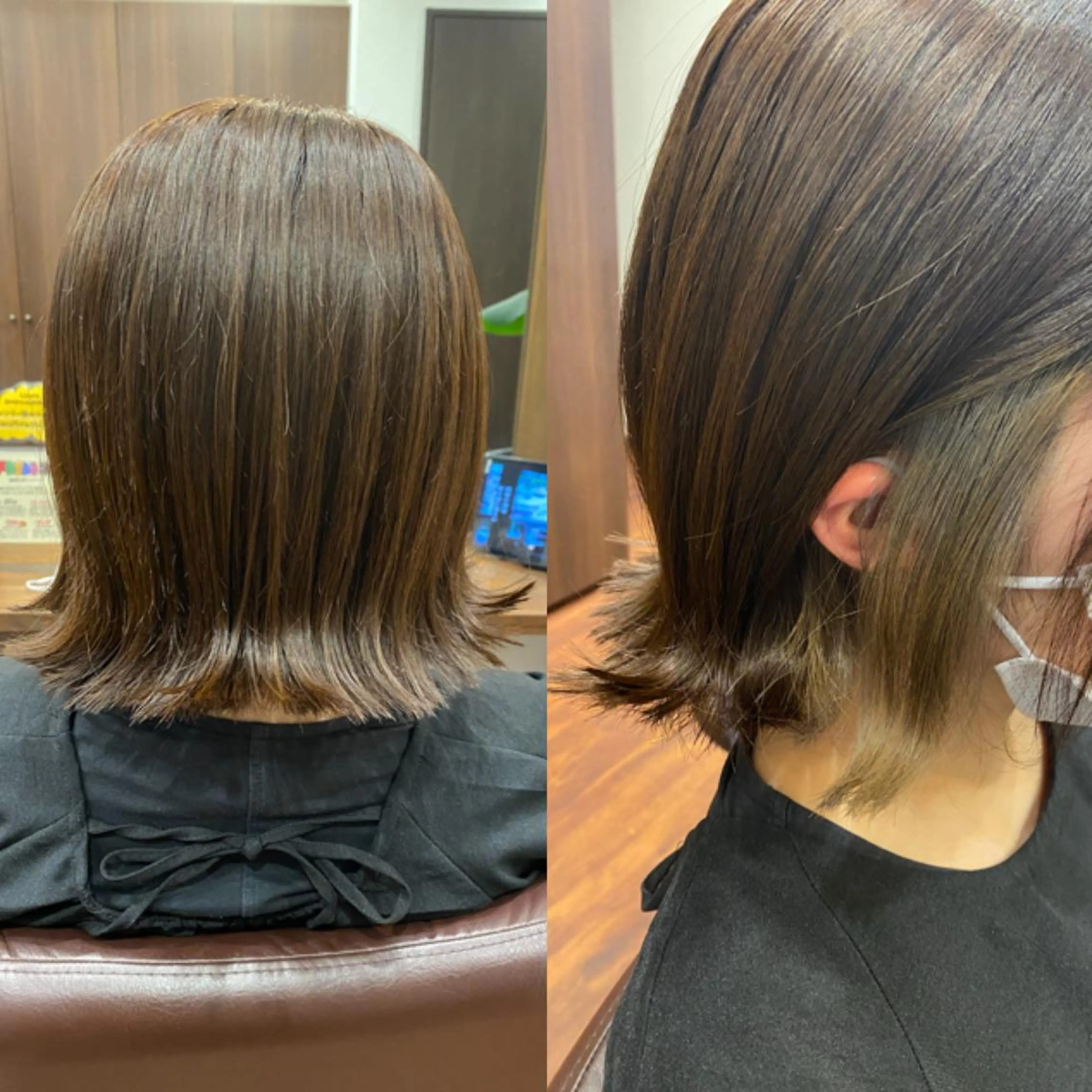 カラー アッシュ ベージュカラー ブリーチ イヤリングカラー Lien's所属・Lien's teraのヘアスタイル