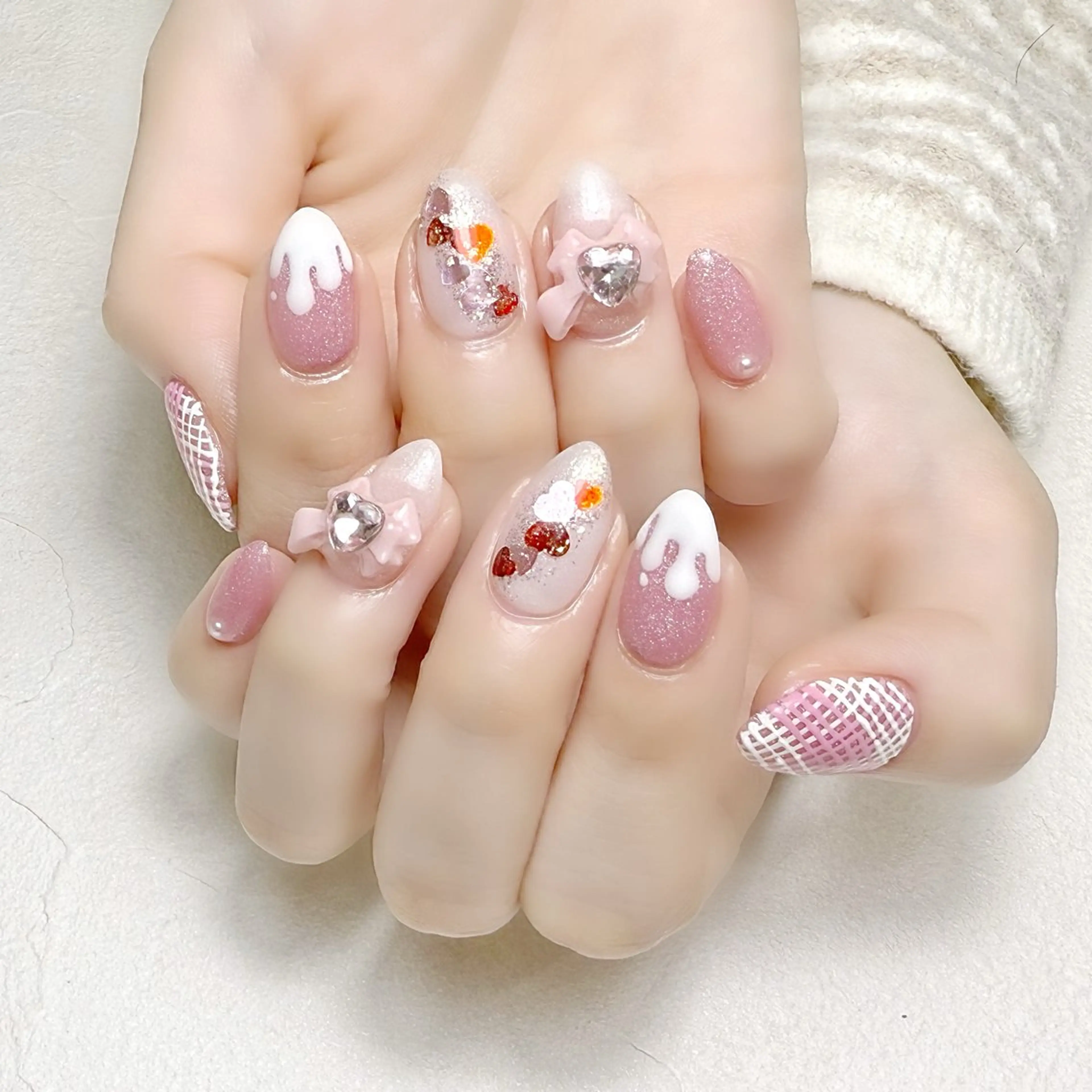 ネイル ハート バレンタイン rouse nail RISATOのネイルデザイン