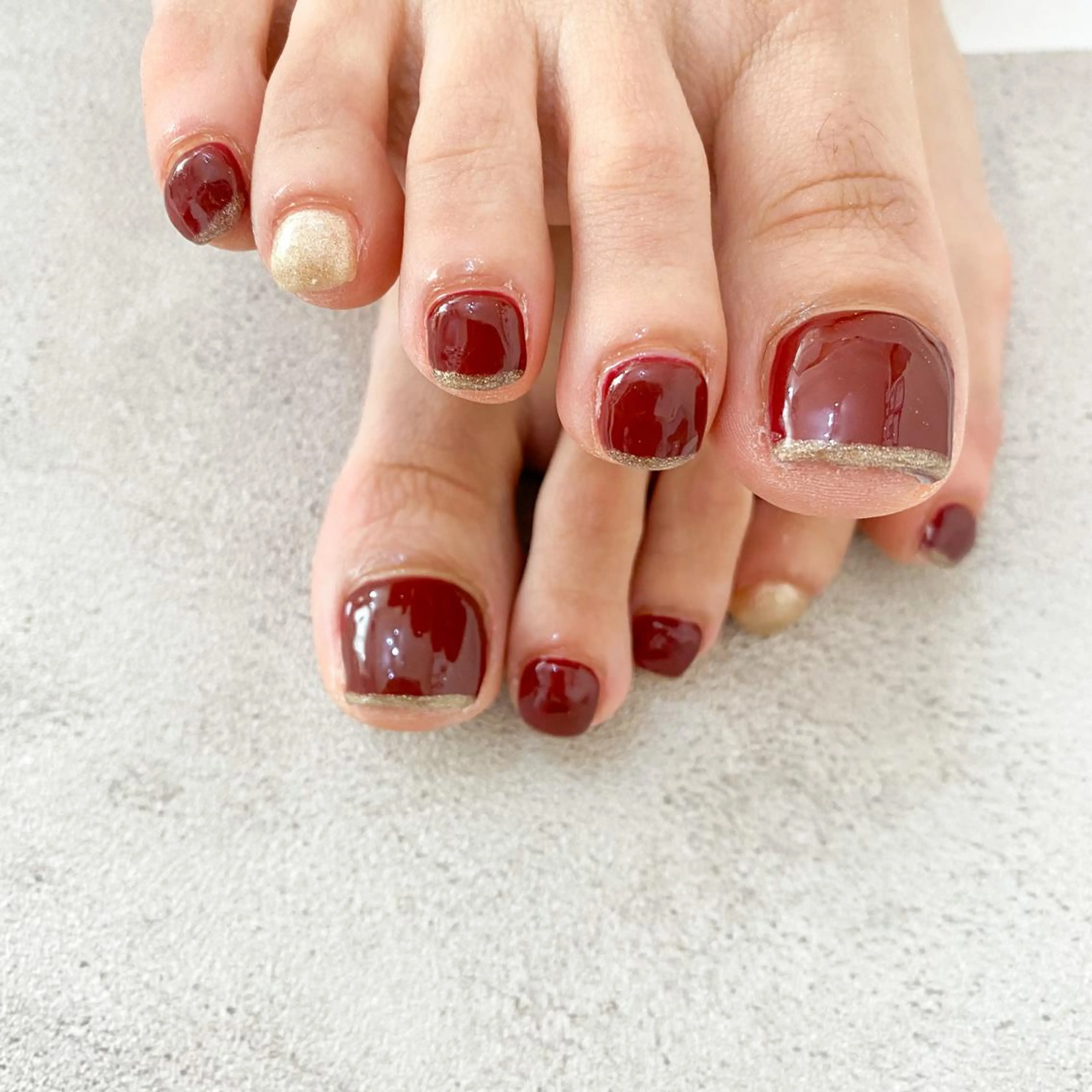 ネイル フットネイル ゴテゴテ💙ワンホン リオナのネイルデザイン