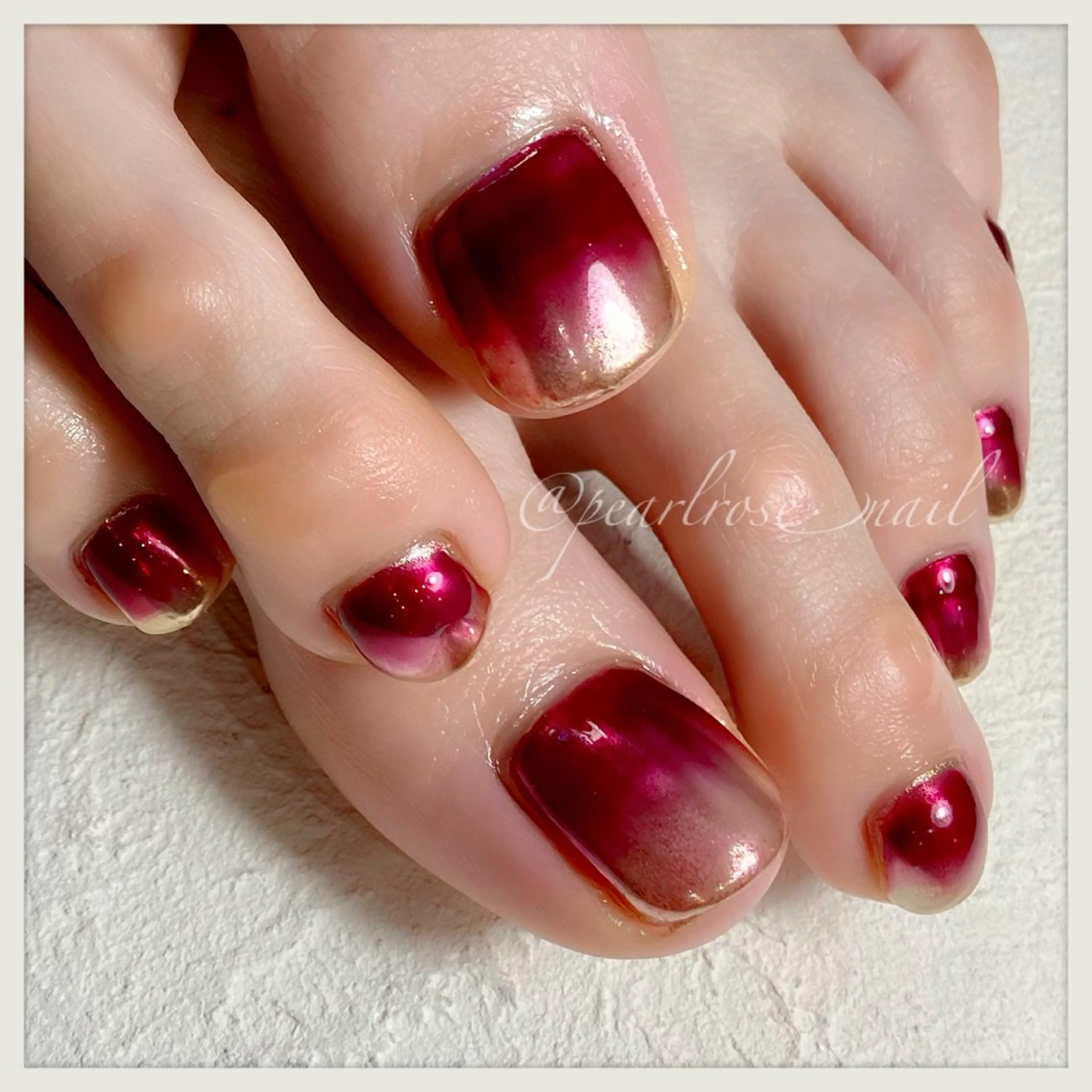 ネイル フットネイル Beauty salon Ryu・ange所属・PEARL ROSE パールローズのネイルデザイン