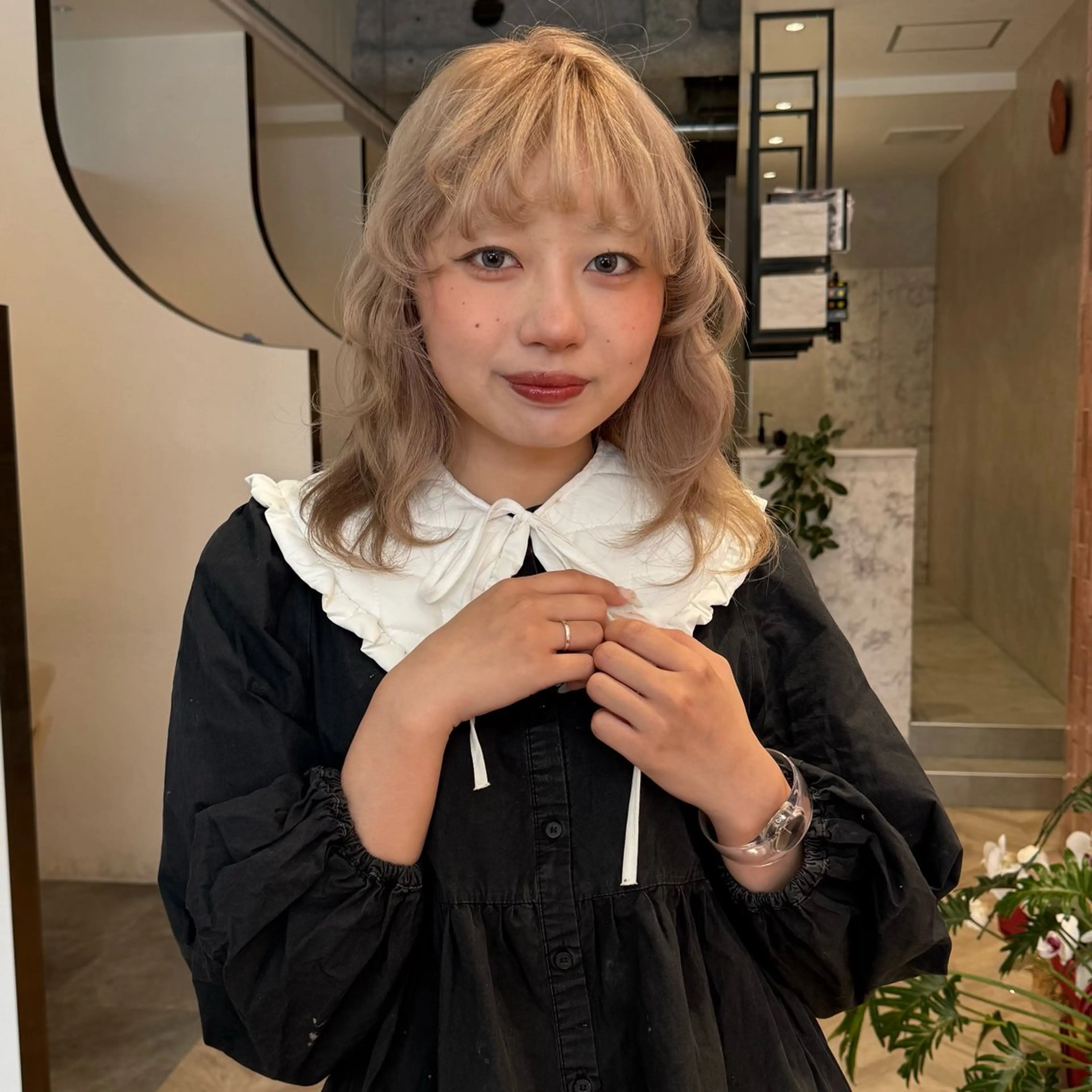 ミディアム 柔らかいcolor ￤韓国￤🩰マユ🩰のヘアスタイル