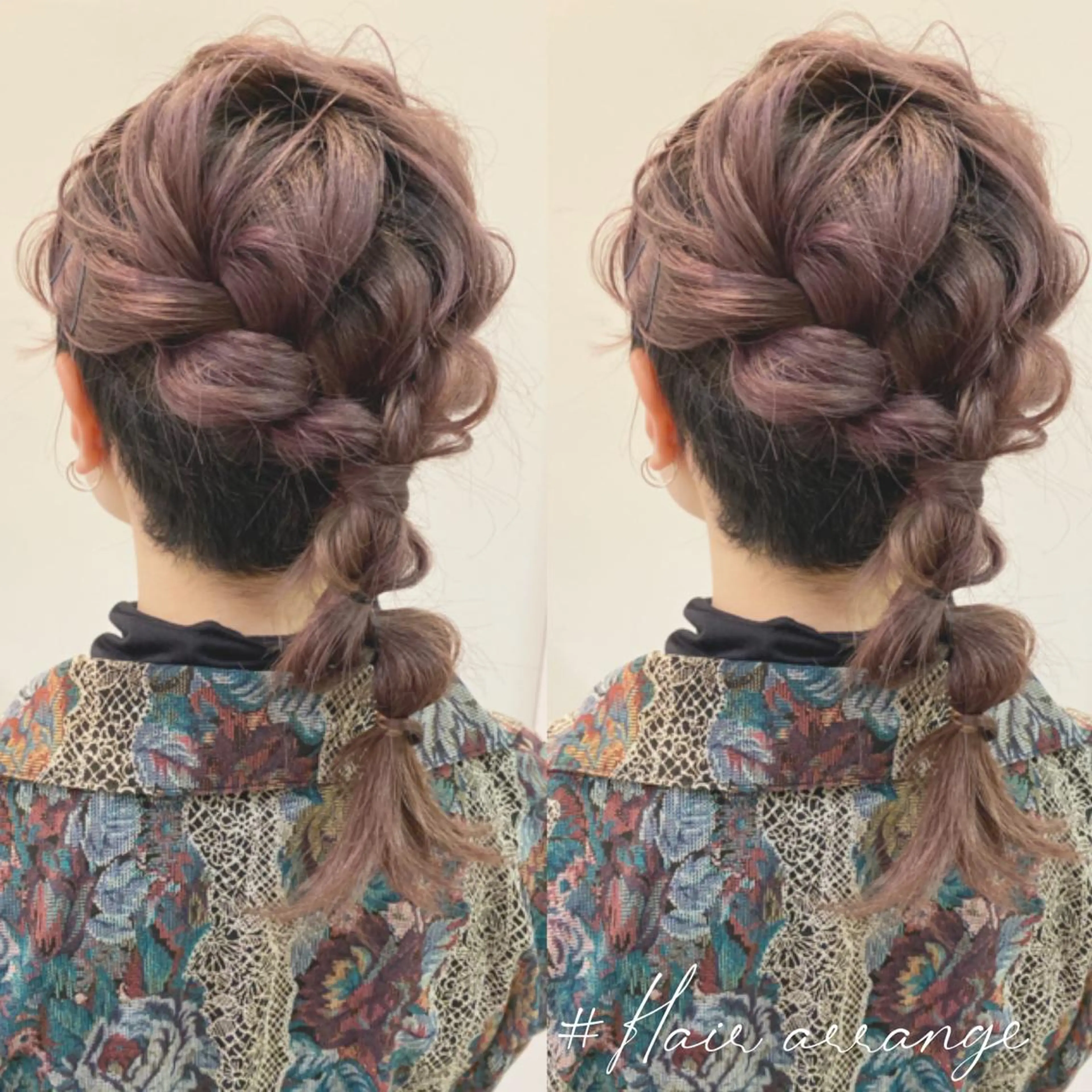 ロング カラー ヘアアレンジ パープルカラー ヘアカラー 川越 輝梨奈のヘアスタイル