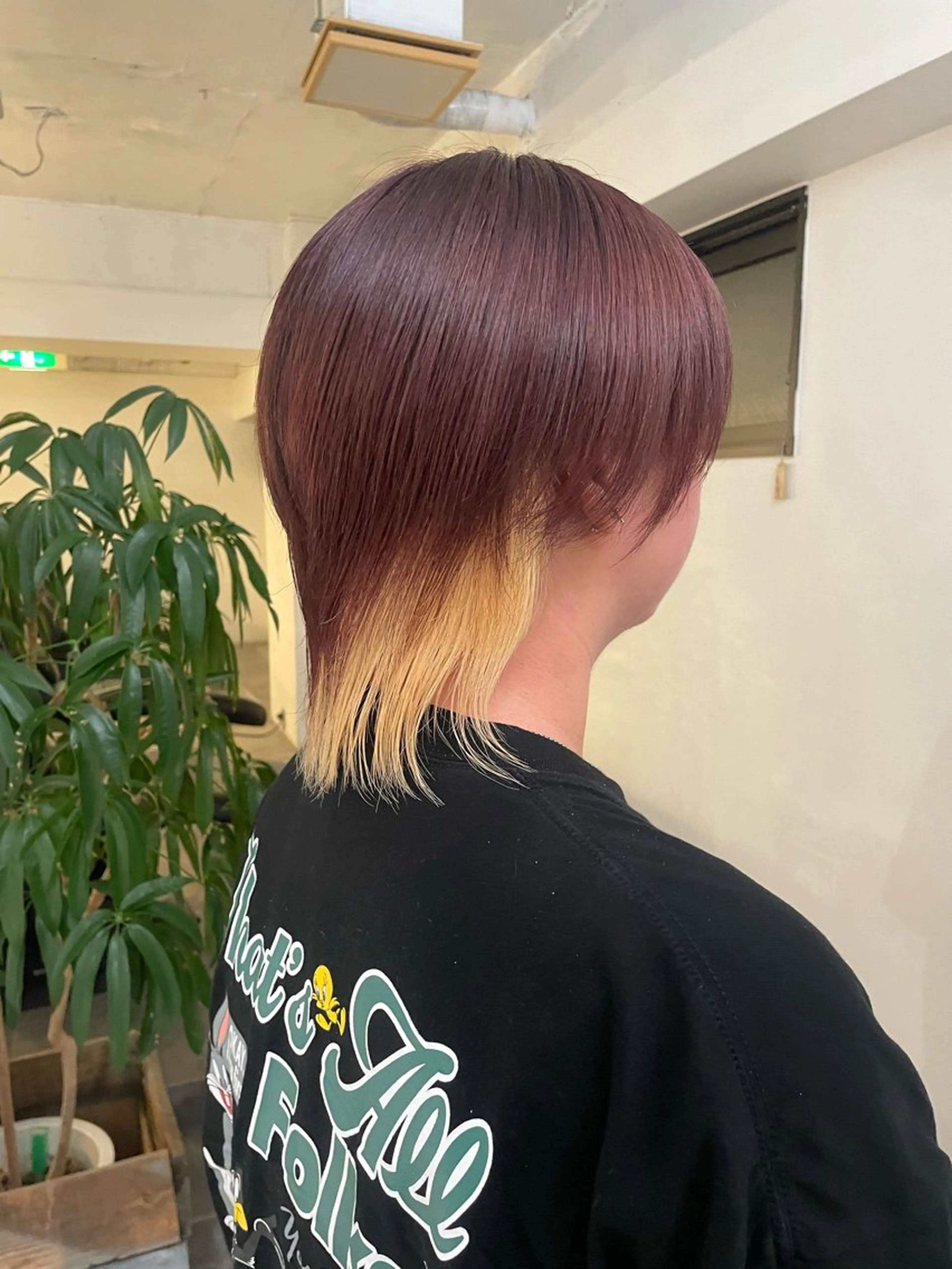 ショート カラー ブリーチ 抜きっぱなしブロンド ボルドーカラー ケアブリーチ ダブルカラー ヘアカラー トリートメント 暖色カラー🍒 ケアブリーチ/akiのヘアスタイル