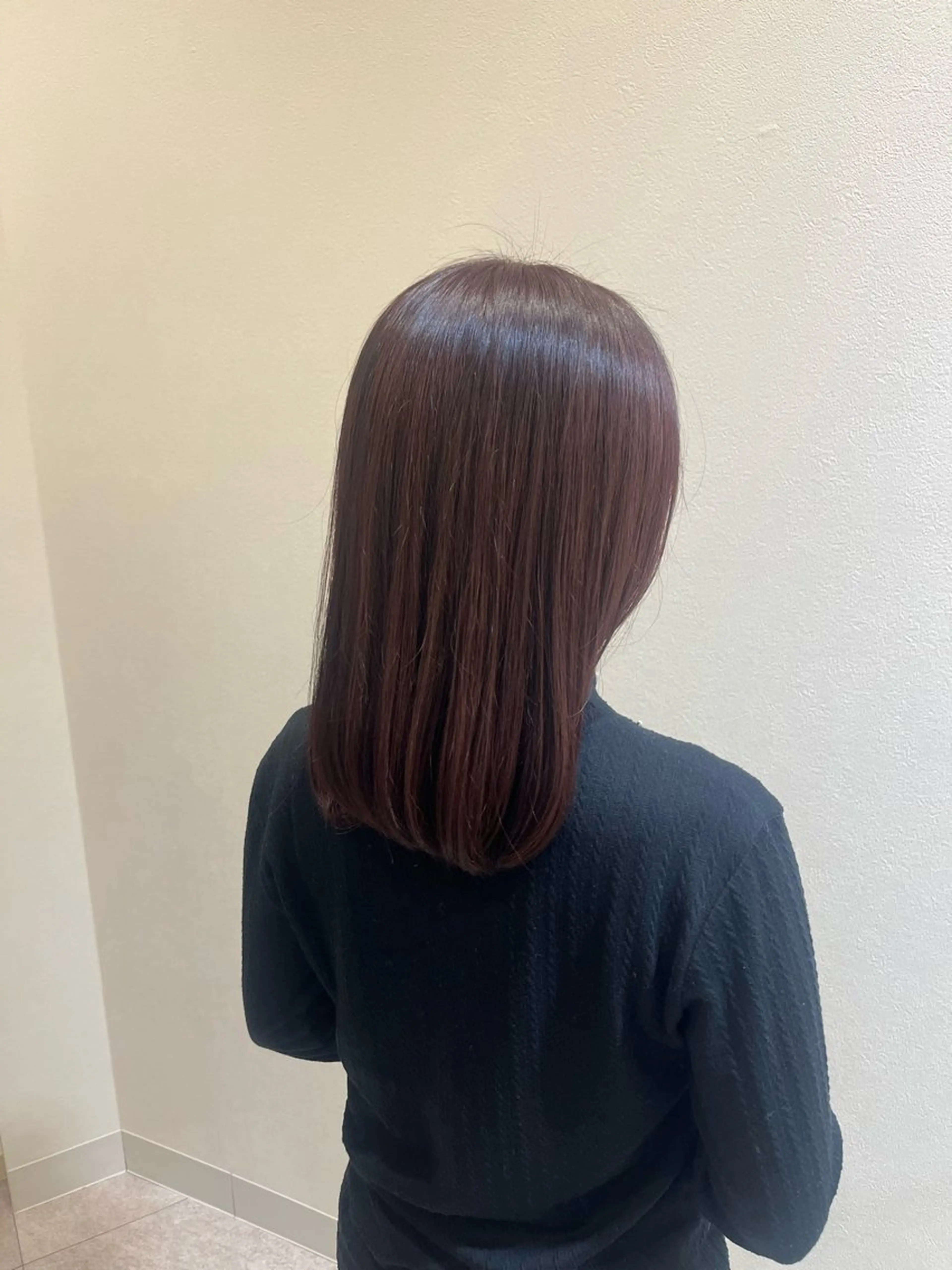 ミディアム カラー ブラウンカラー ピンクカラー ピンクブラウン ヘアカラー ワンカラー/モデル/ Rinのヘアスタイル