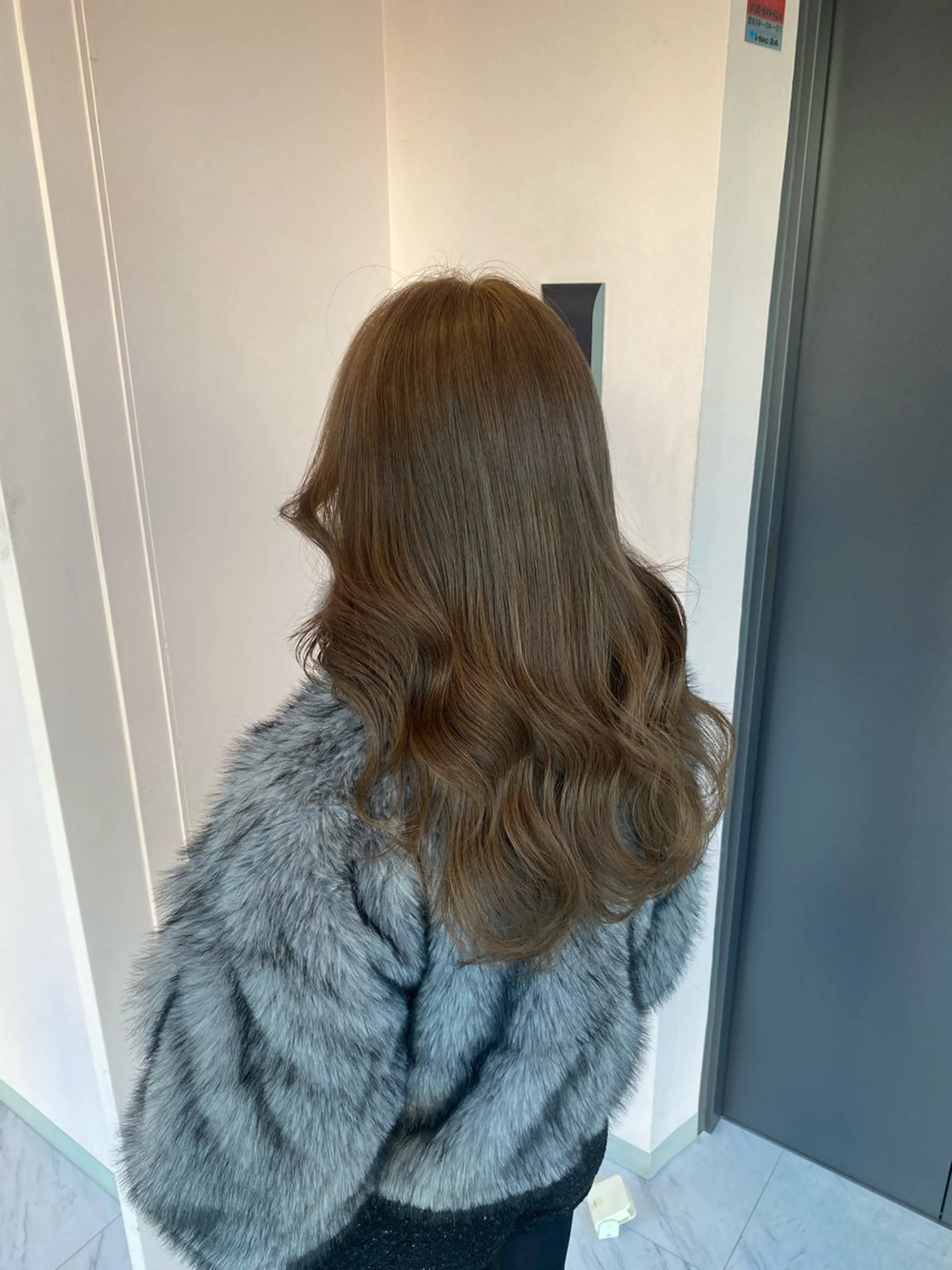 カラー ブリーチ グレージュ オリーブグレージュ オリーブグレー 楓🦋韓国系レイヤー / 透明感カラー🤍のヘアスタイル