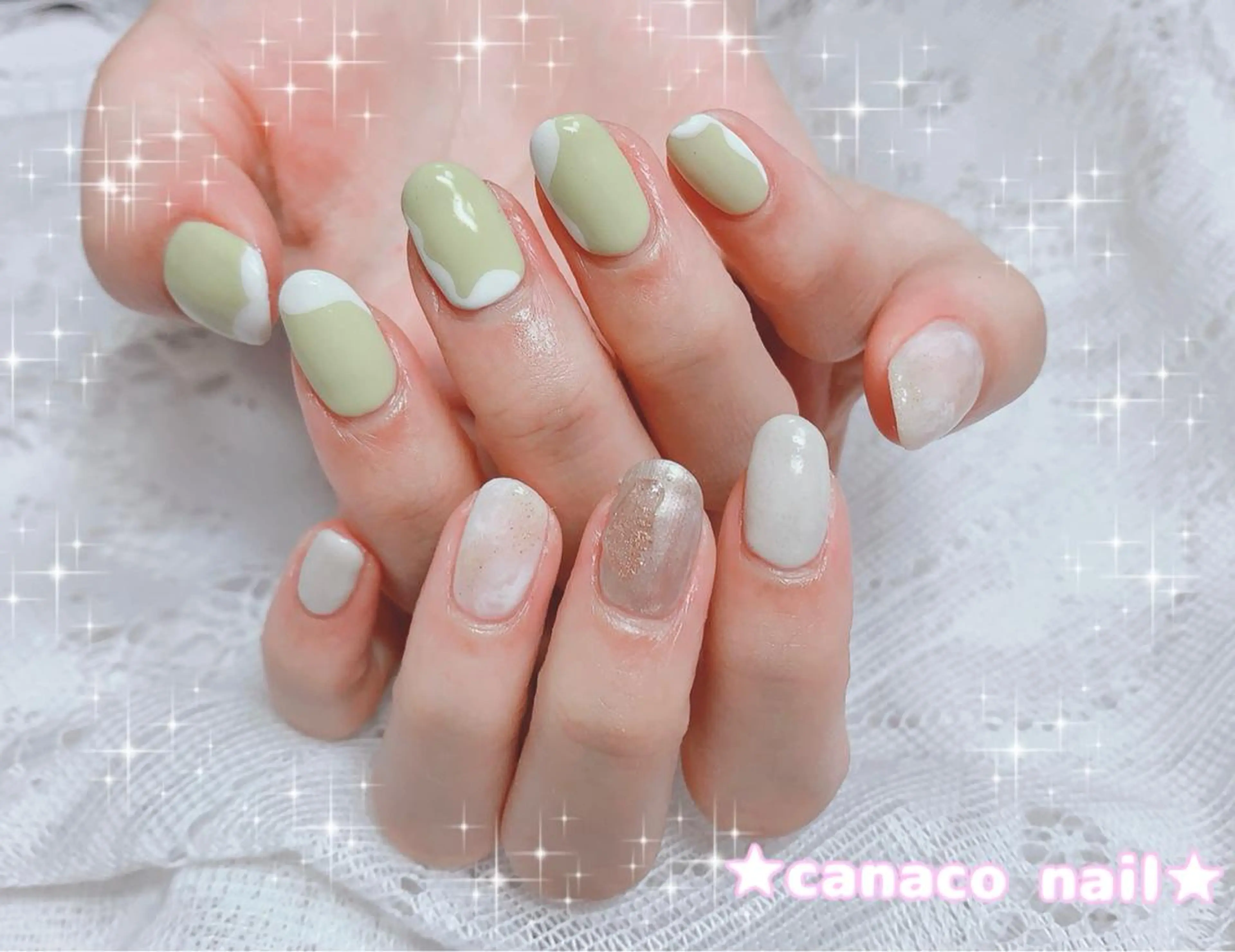 ネイル アートネイル ジェルネイル ニュアンスネイル パラジェル ピスタチオネイル ハンドネイル ハンドケア Felice所属・ベテランネイル cnc  nailのネイルデザイン