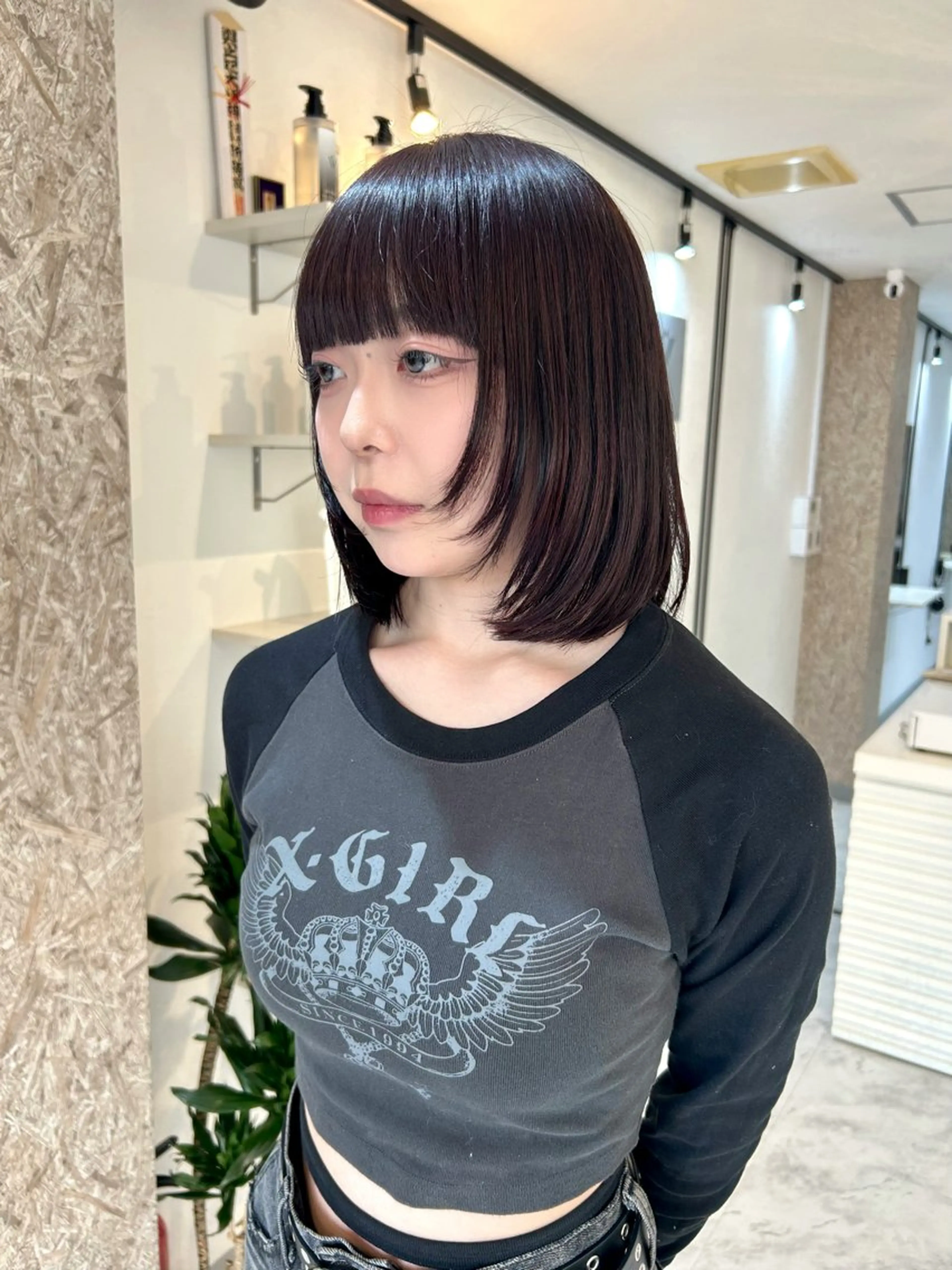 ミディアム カラー カット ヘアカラー トリートメント Via 京都烏丸所属・ハイトーン/髪質改善 /レイヤー/りなのヘアスタイル