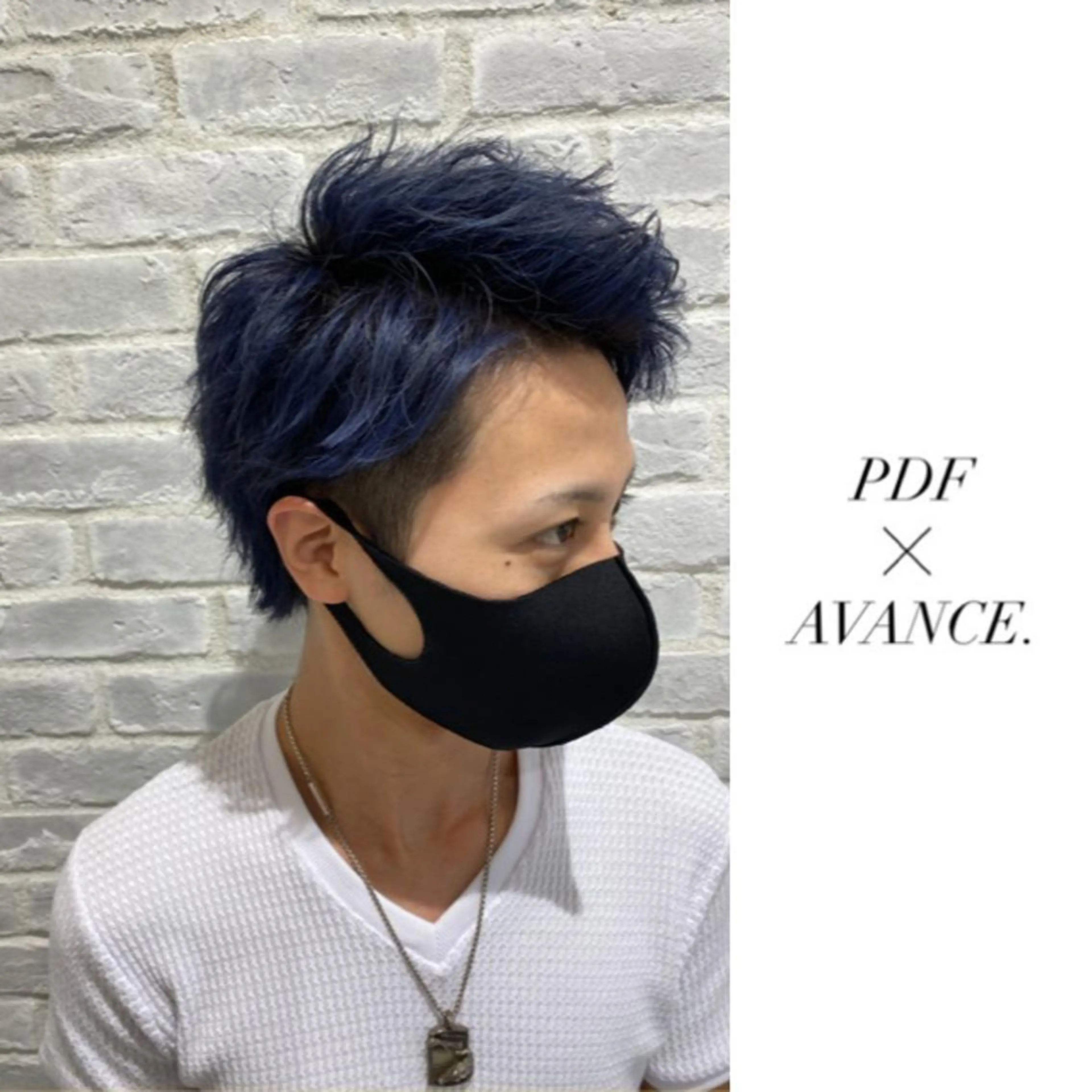 ショート カラー メンズ メンズブリーチ ブリーチ ブルーカラー ダブルカラー ネイビーカラー カット ヘアカラー AVANCE.難波 店長 松元のヘアスタイル