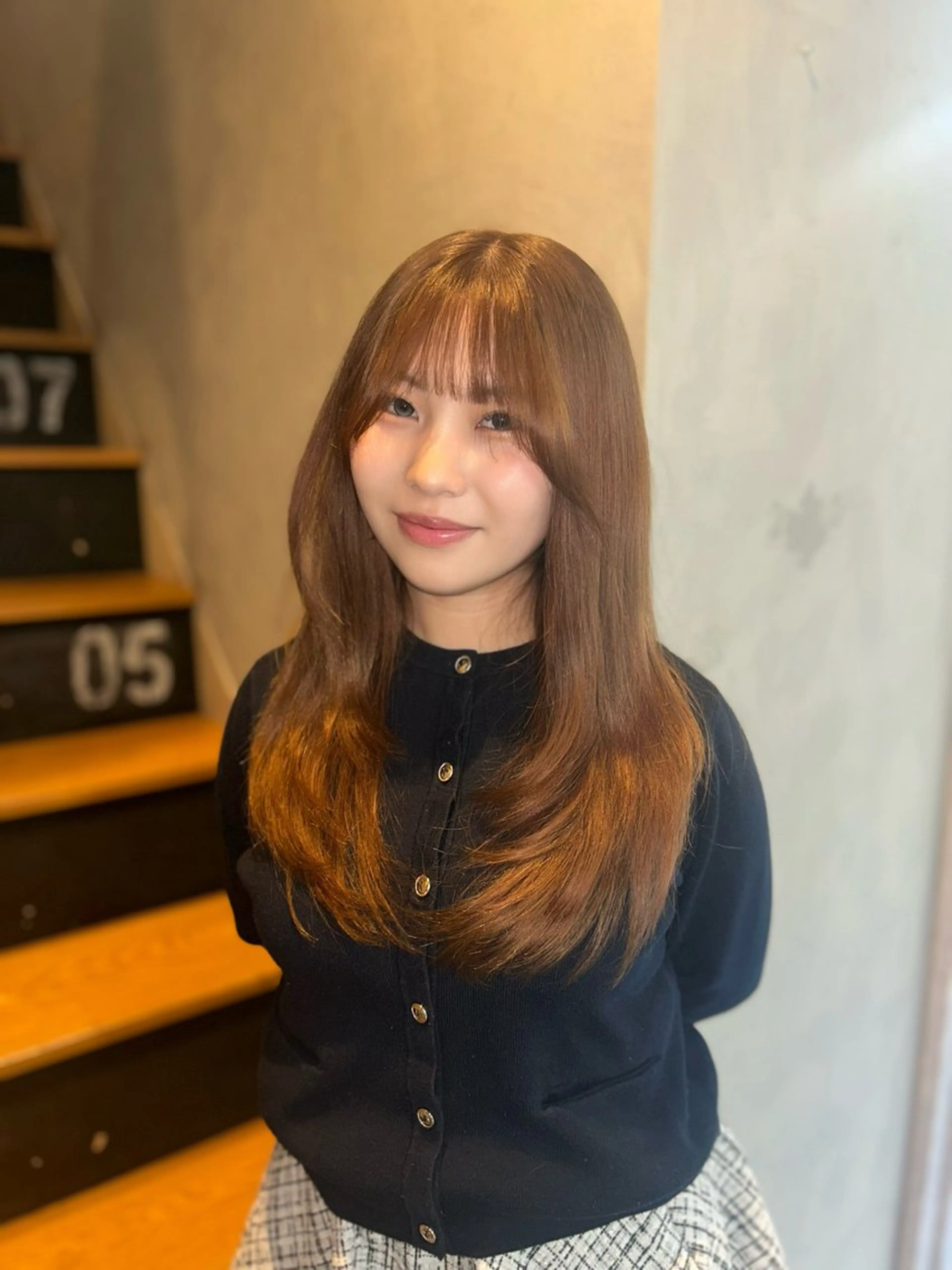 セミロング カラー ブリーチ 透明感カラー レイヤーカット 🦋SATO🦋 / 似合わせカラー⟡.*のヘアスタイル