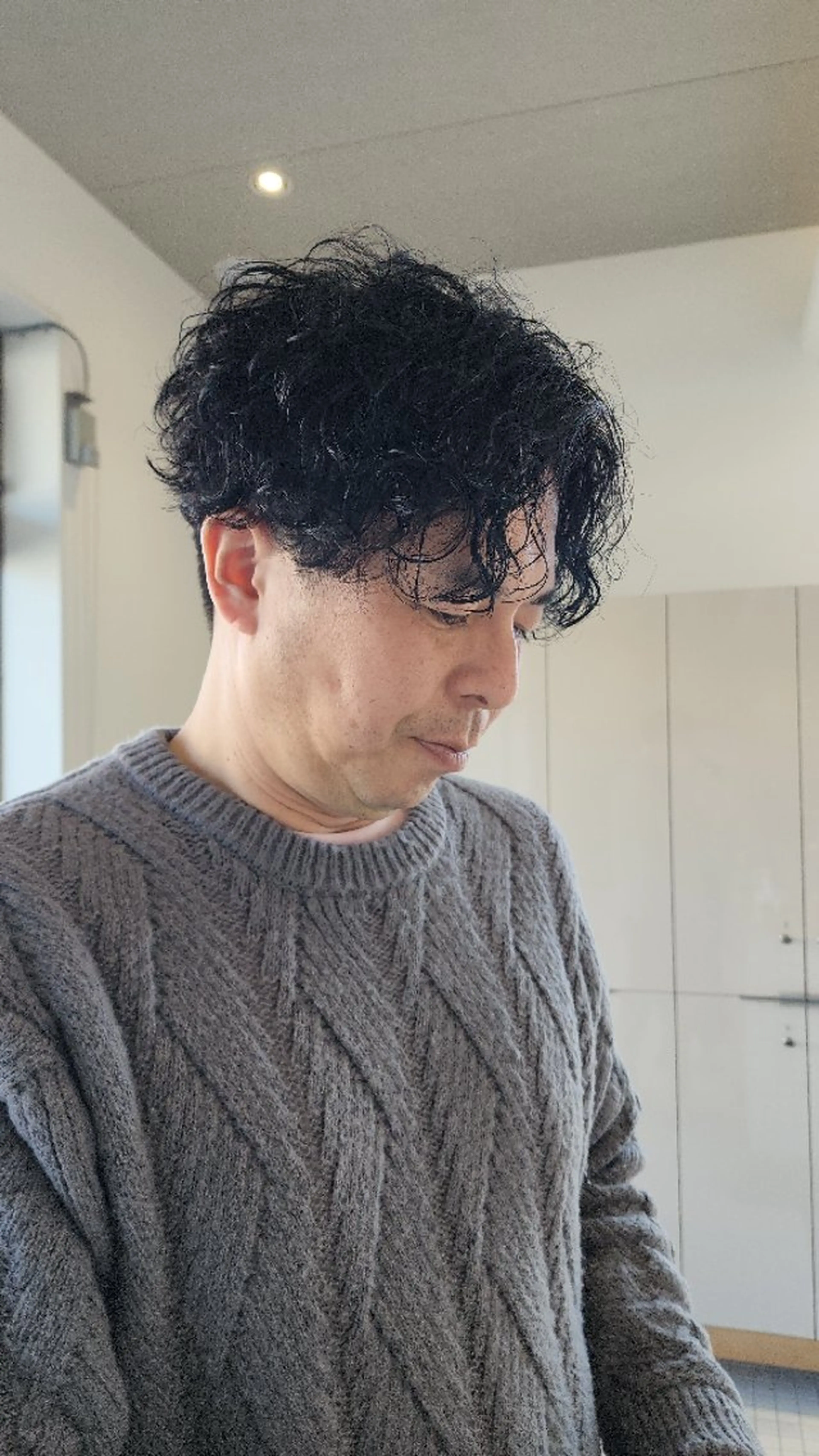 パーマ ミディアム メンズ ミディアムパーマ メンズパーマ 波巻きパーマ Unille ユニル所属・亀井 香澄のヘアスタイル