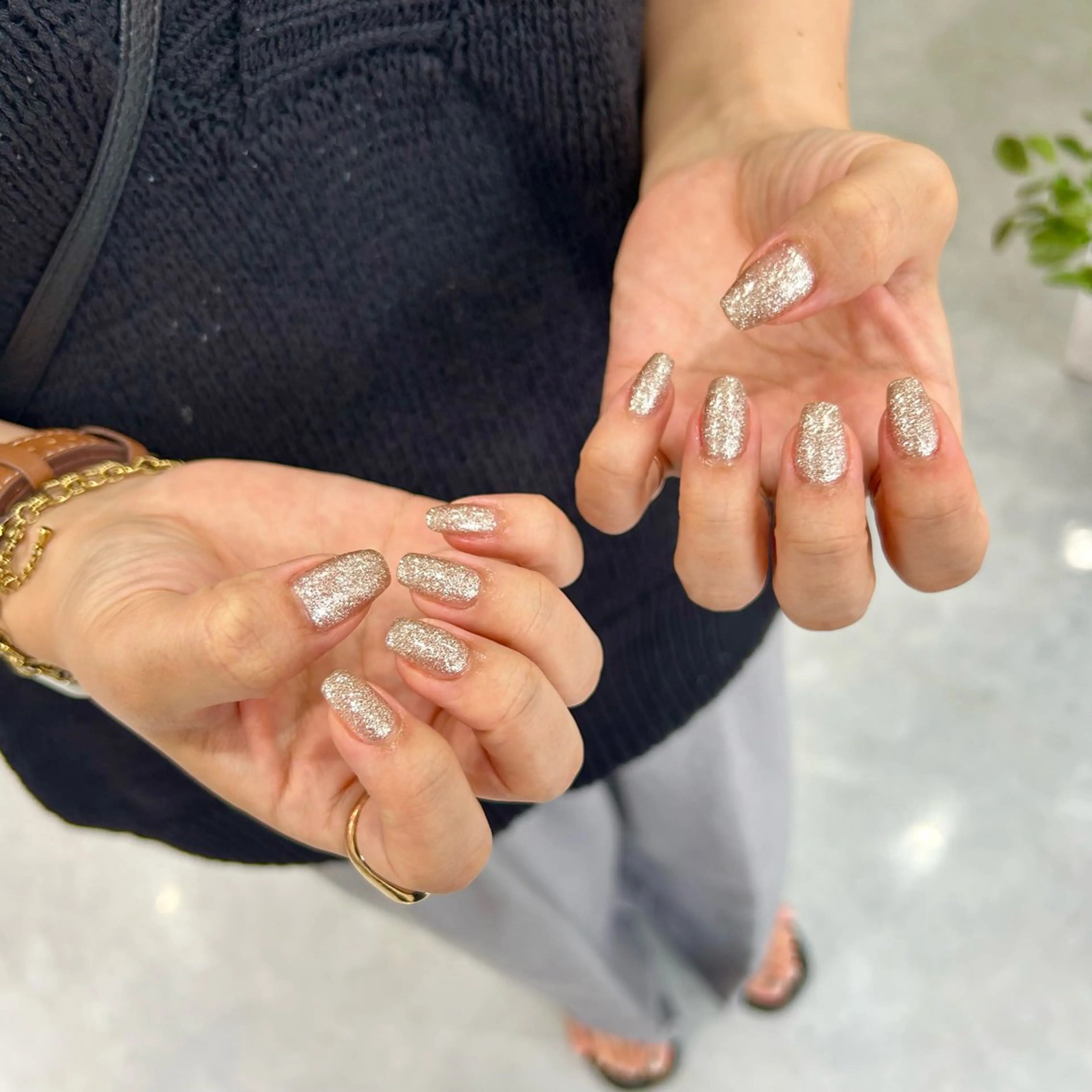 ネイル ラメ(グリッター) ワンカラーネイル ハンドネイル RYO ／Amourのネイルデザイン