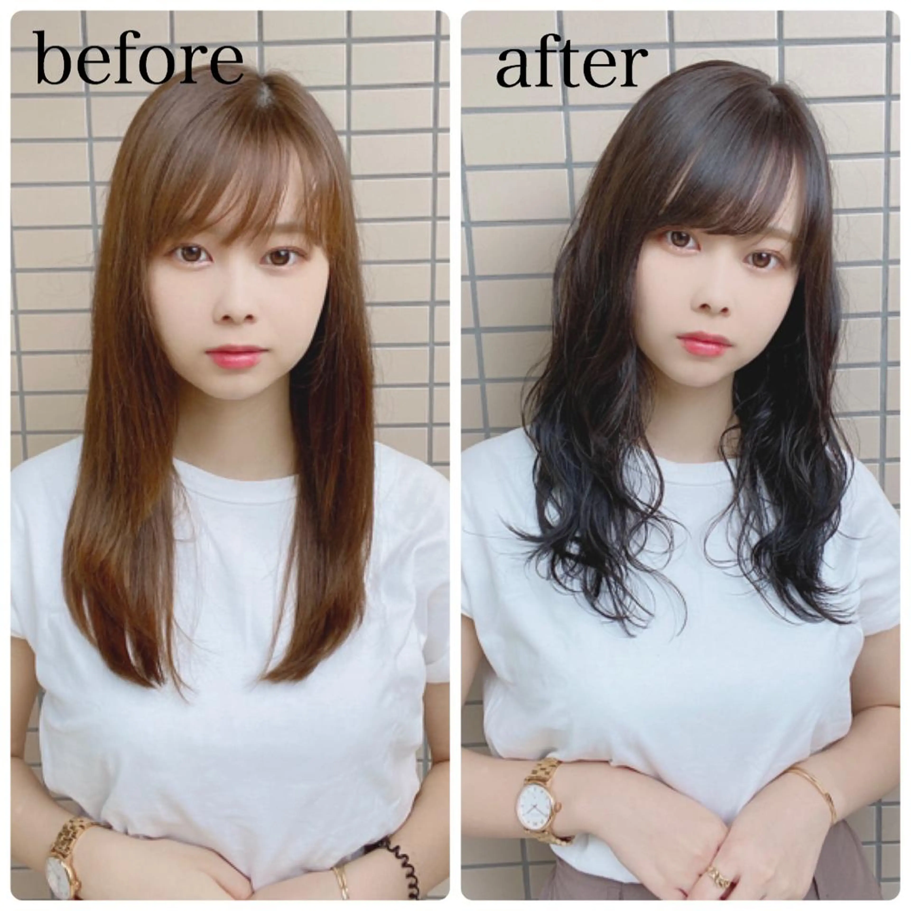 セミロング カラー ヘアアレンジ ベージュカラー ブリーチ グレージュ ハイライトカラー ミルクティーベージュ 外苑前NO.1艶髪 透明感カラーのヘアスタイル