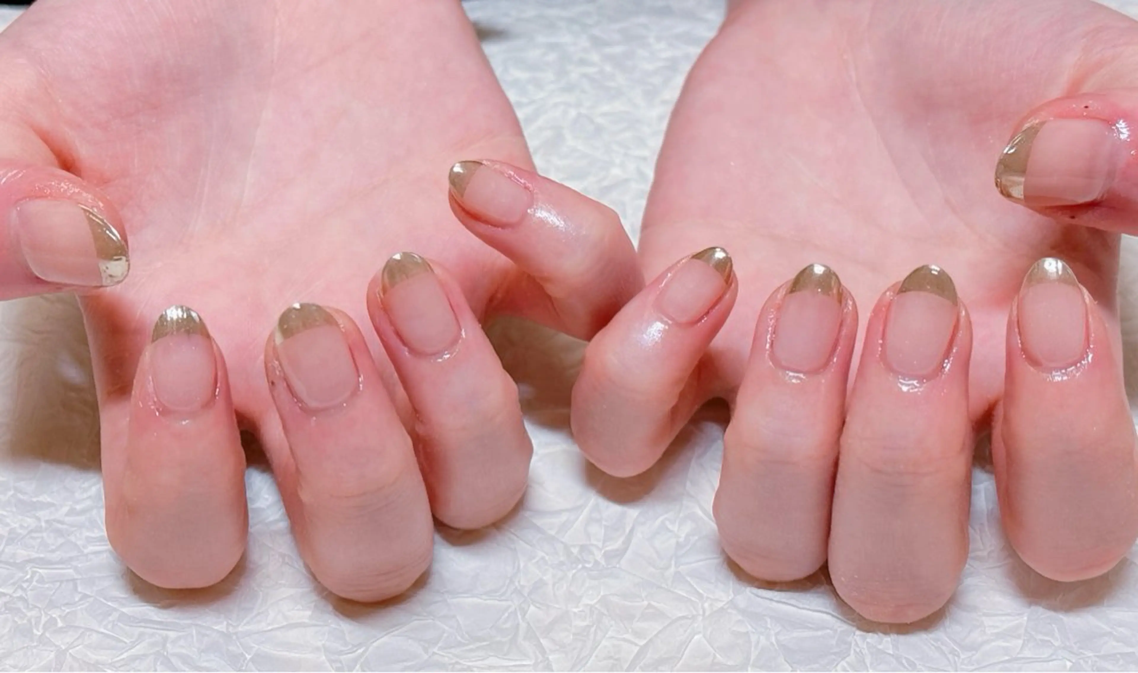 ネイル フレンチネイル ゴールド ミラーネイル ハンドネイル ハンドケア ゆ か_Nails💫のネイルデザイン