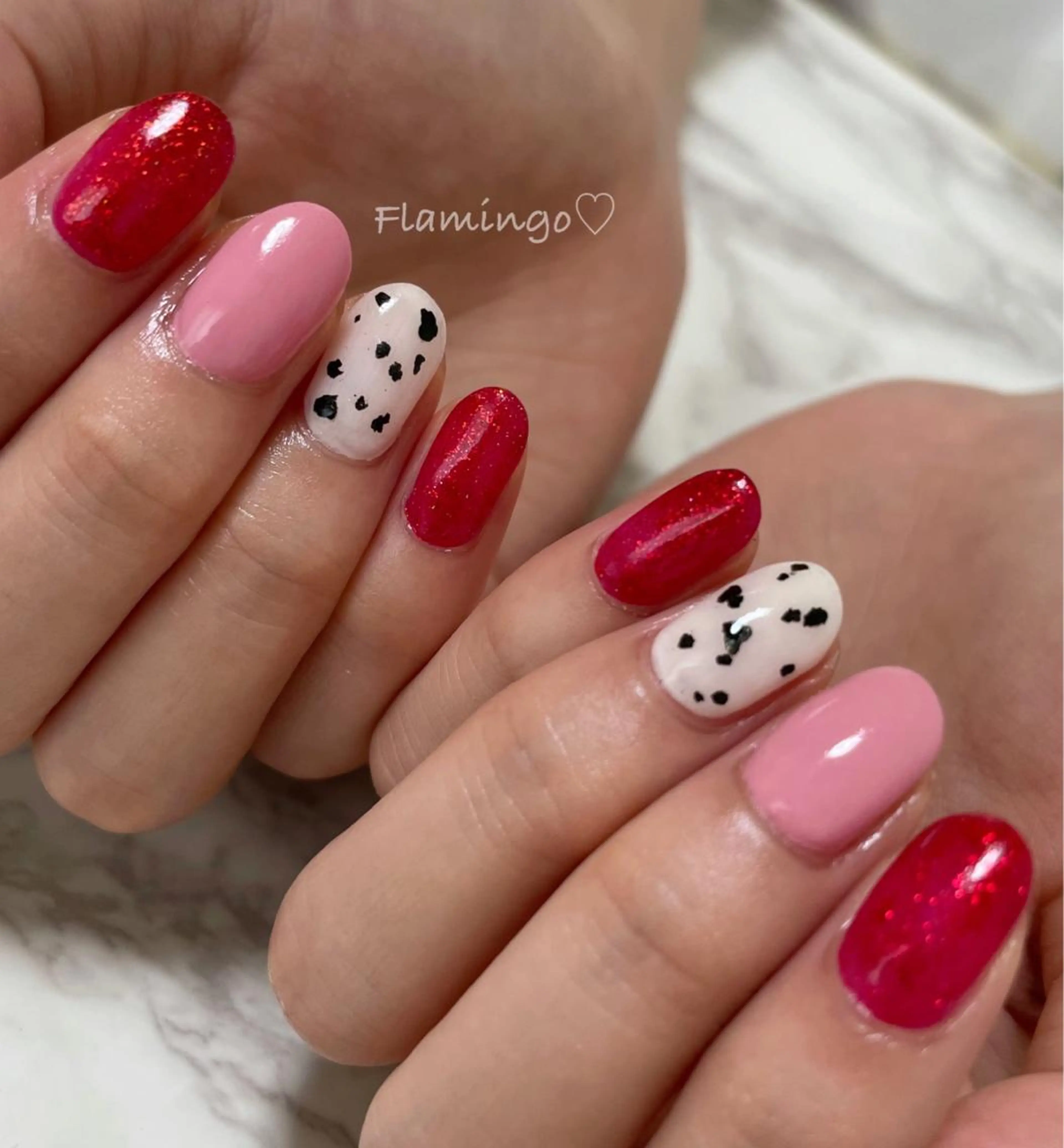 ネイル ラメ(グリッター) ピンク 40代からの爪肌を 労る♡きちんとネイルのネイルデザイン