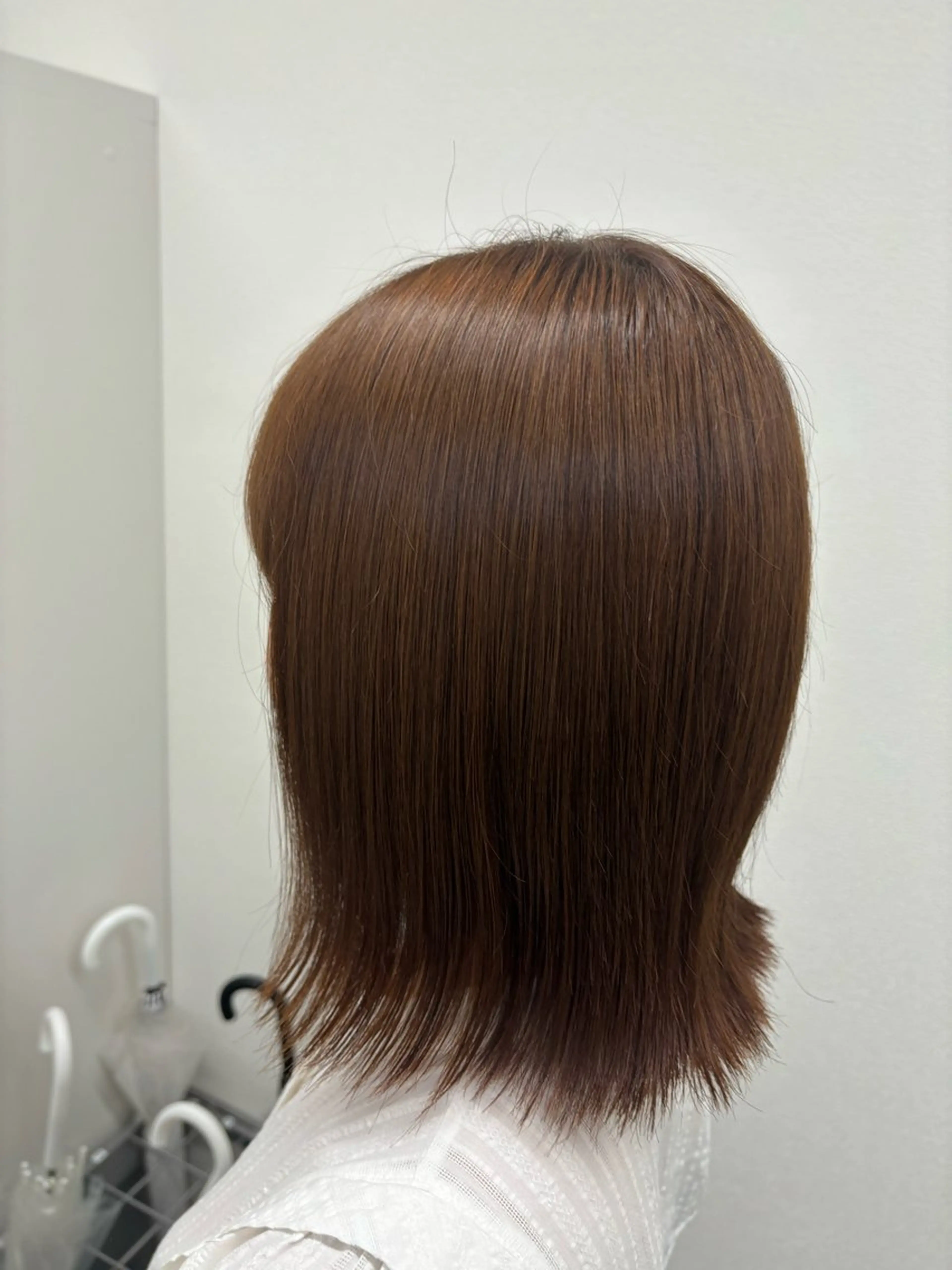 ミディアム カラー ベージュカラー ブラウンカラー ブラウンベージュ モテ髪💕ハイトーン ベージュ yuriaのヘアスタイル