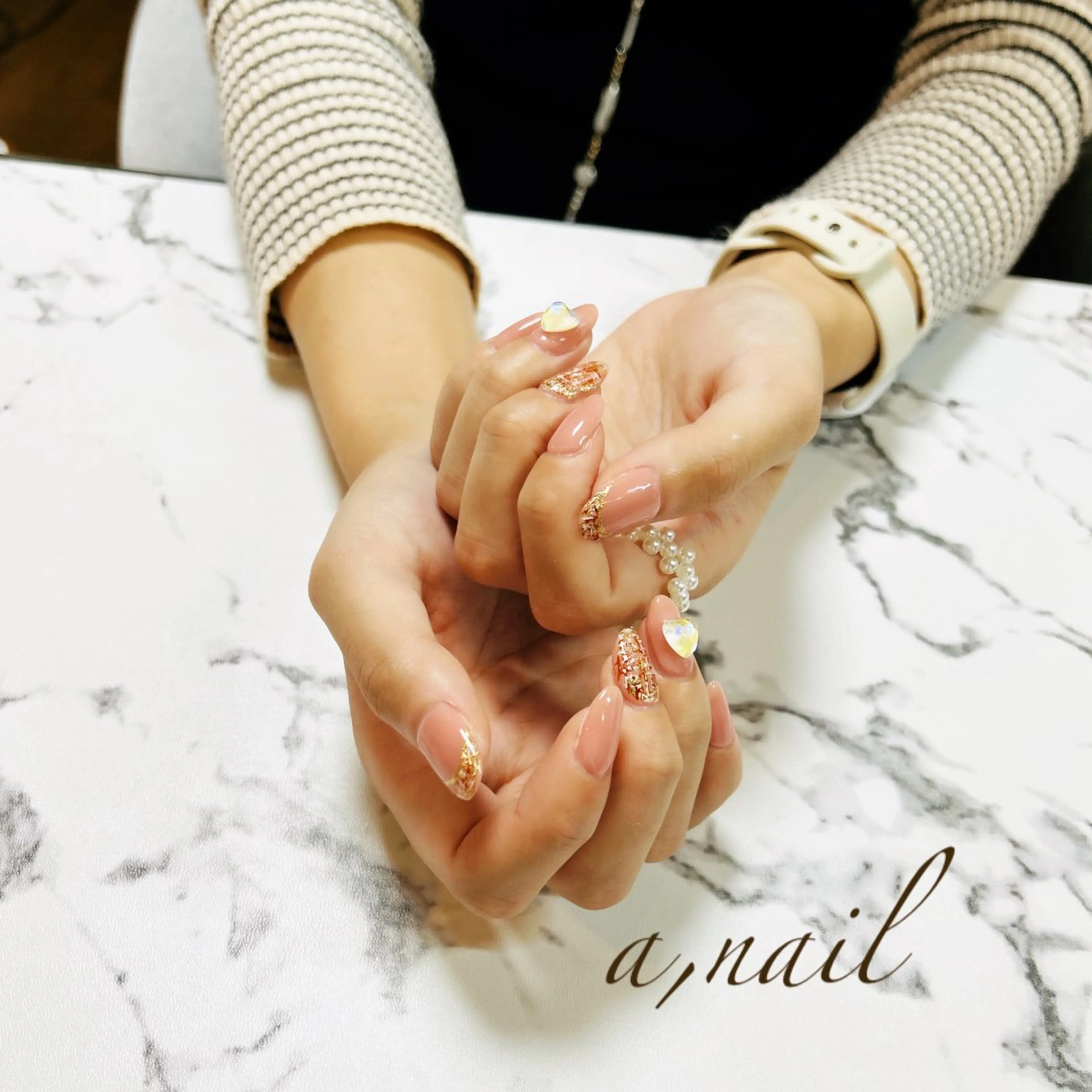 ネイル フットネイル フレンチネイル ジェルネイル グラデーション ハート ハンドネイル ネイルサロン エーネイルのネイルデザイン