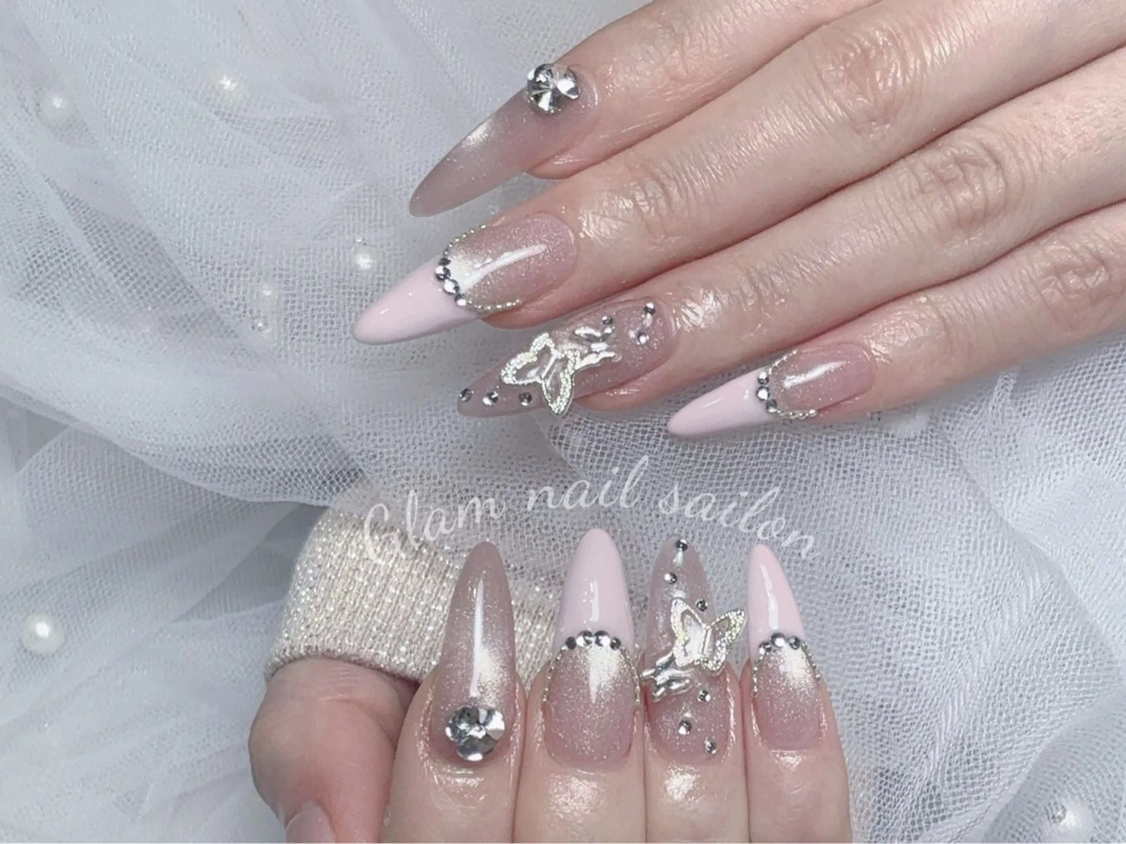 ネイル エツメ💅 長さだし🎀デザインのネイルデザイン