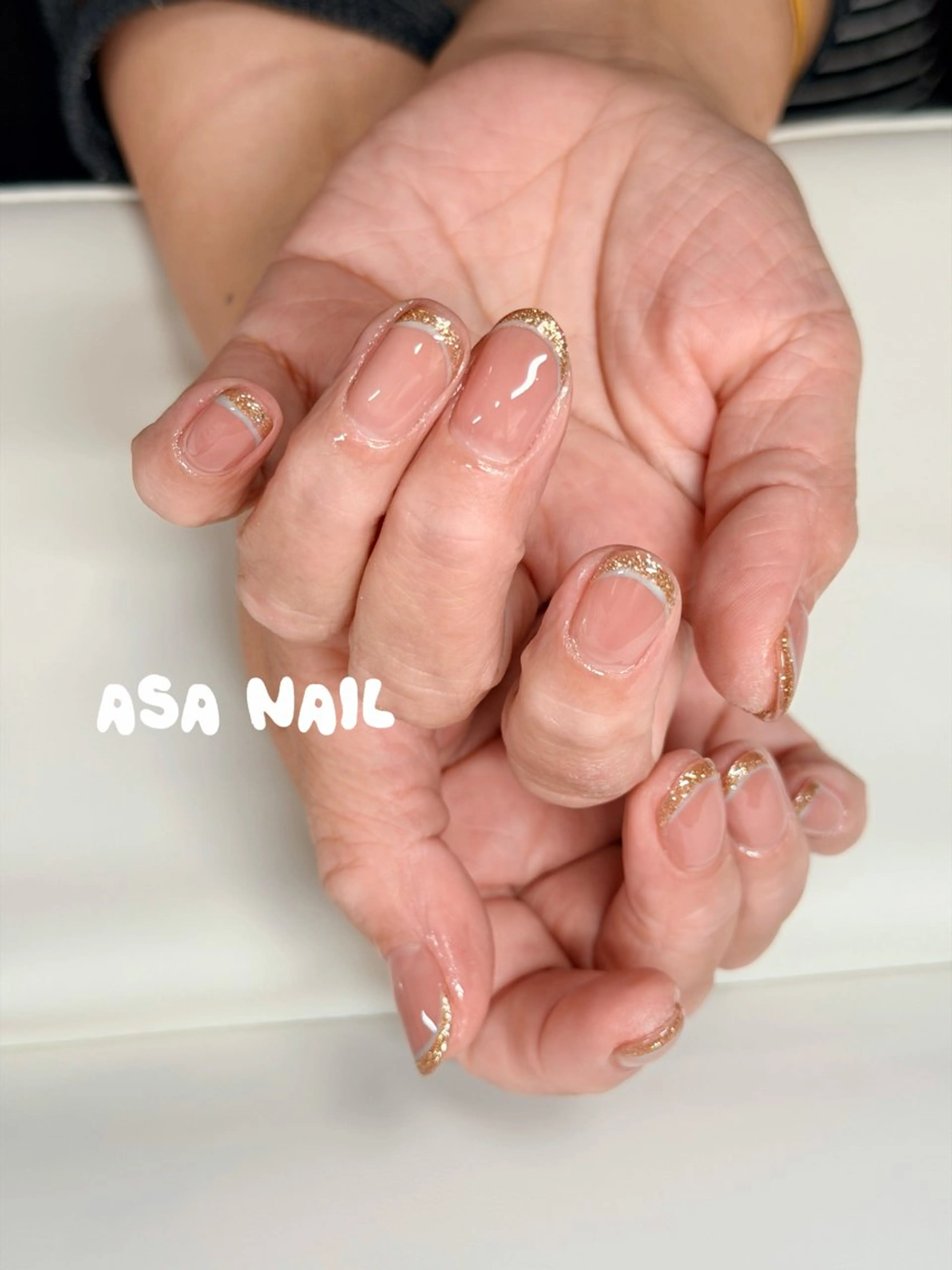ネイル フレンチネイル ガラスフレンチ ハンドネイル Asa Nail 亀戸 平井のネイルデザイン