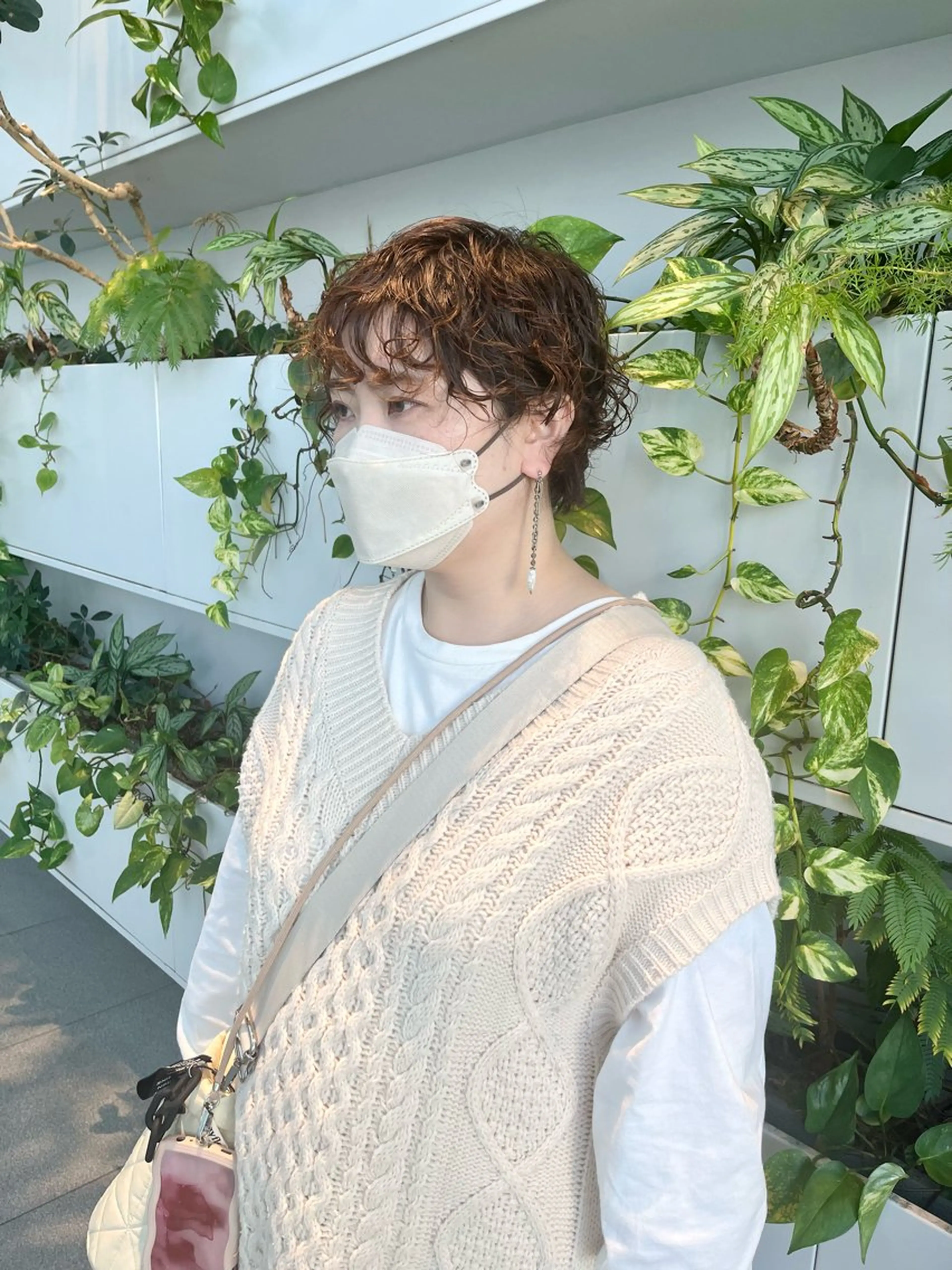 ショート パーマ カット パーマ トリートメント つぼみ/パーマ ／レイヤー／ボブのヘアスタイル