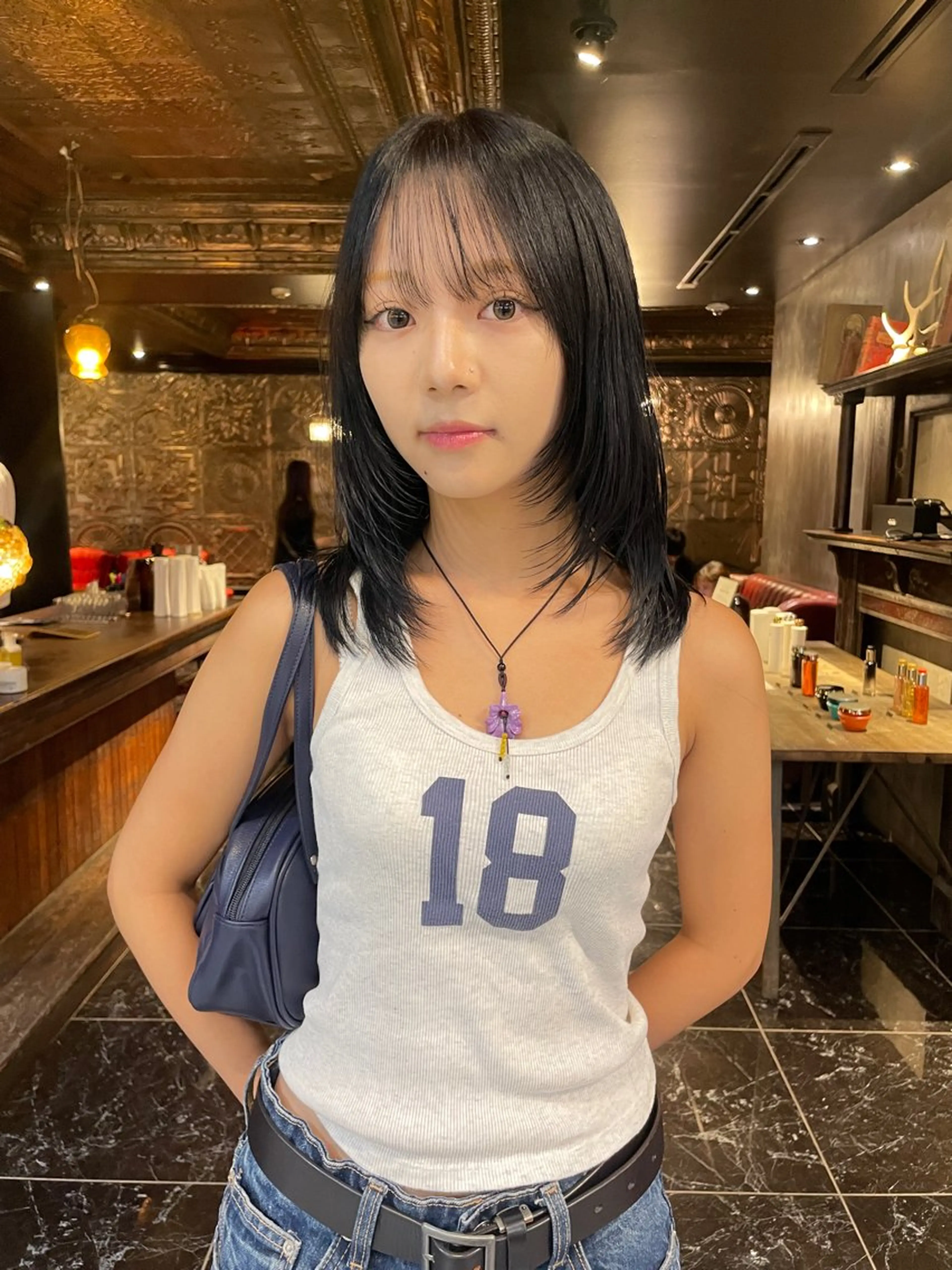 ミディアム カラー ヘアカラー 縮毛矯正 トリートメント 似合わせカラー / レイヤーMADOKAのヘアスタイル