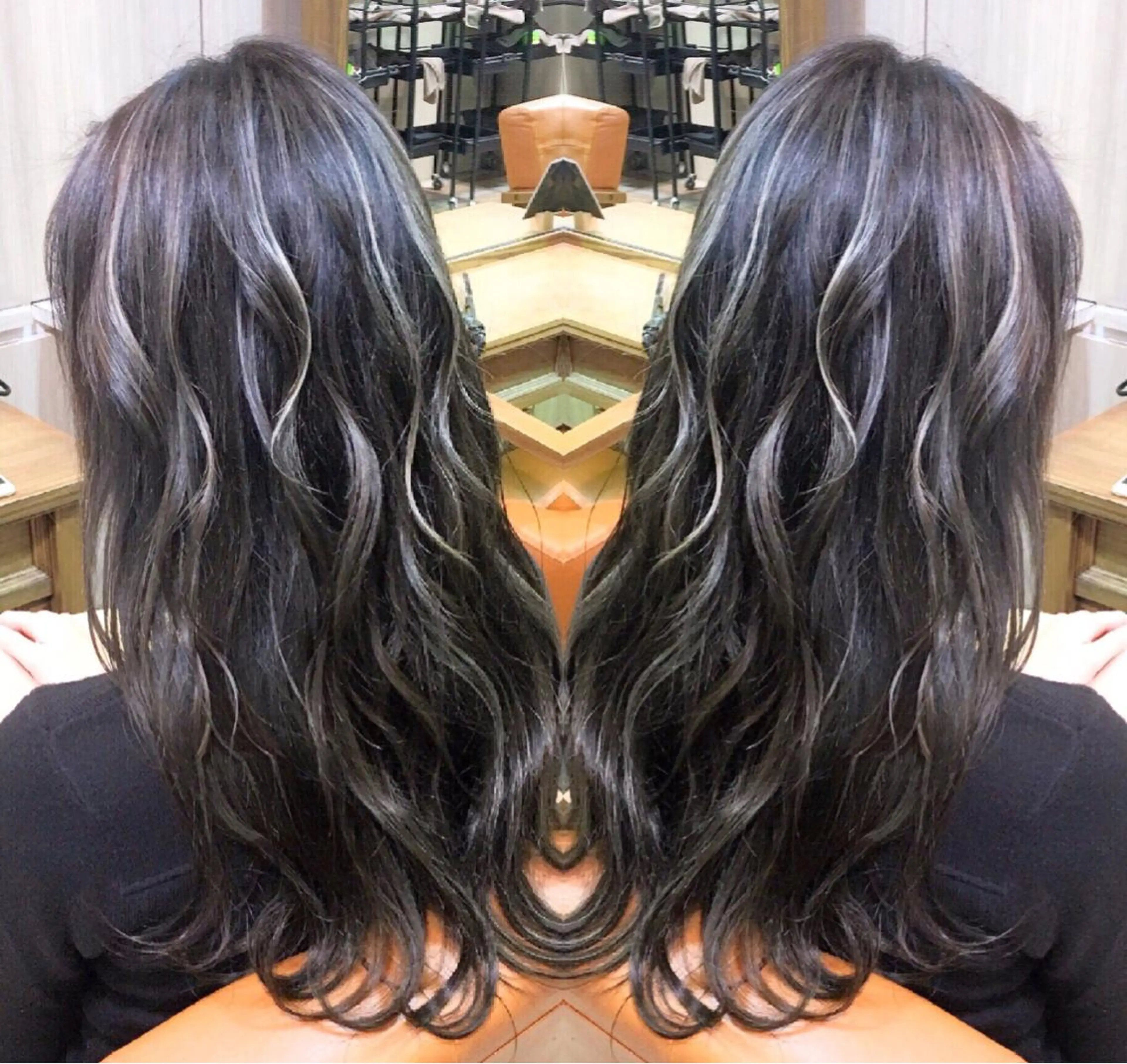 ロング 3Dハイライト 外国人風カラー ハイライト ヘアカラー トリートメント ヘアセット ❤️千葉県代表❤️ 店長❤️柿本翔一朗のヘアスタイル