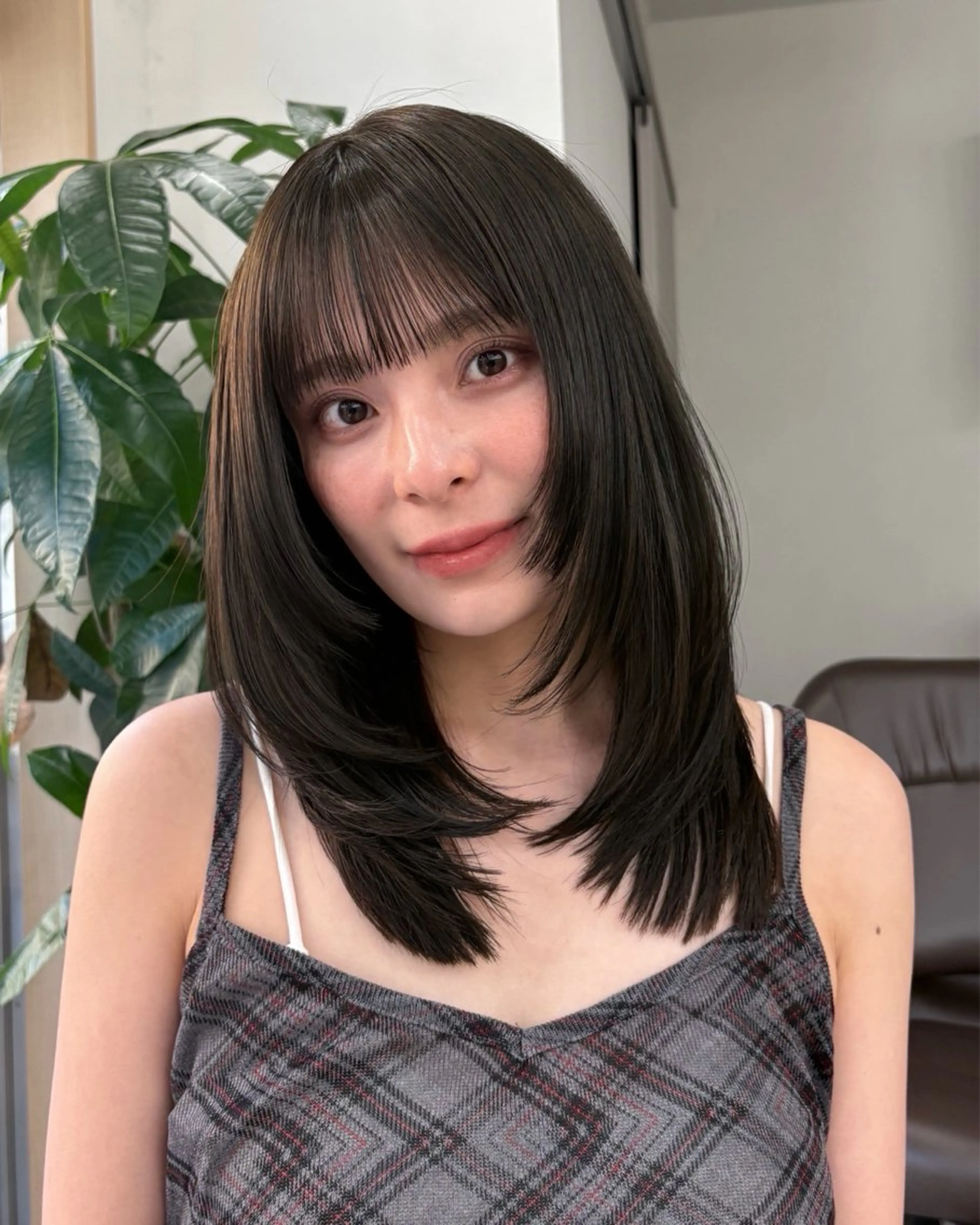 ミディアム カラー カット ヘアカラー 後藤 愛美/レイヤーカットのヘアスタイル