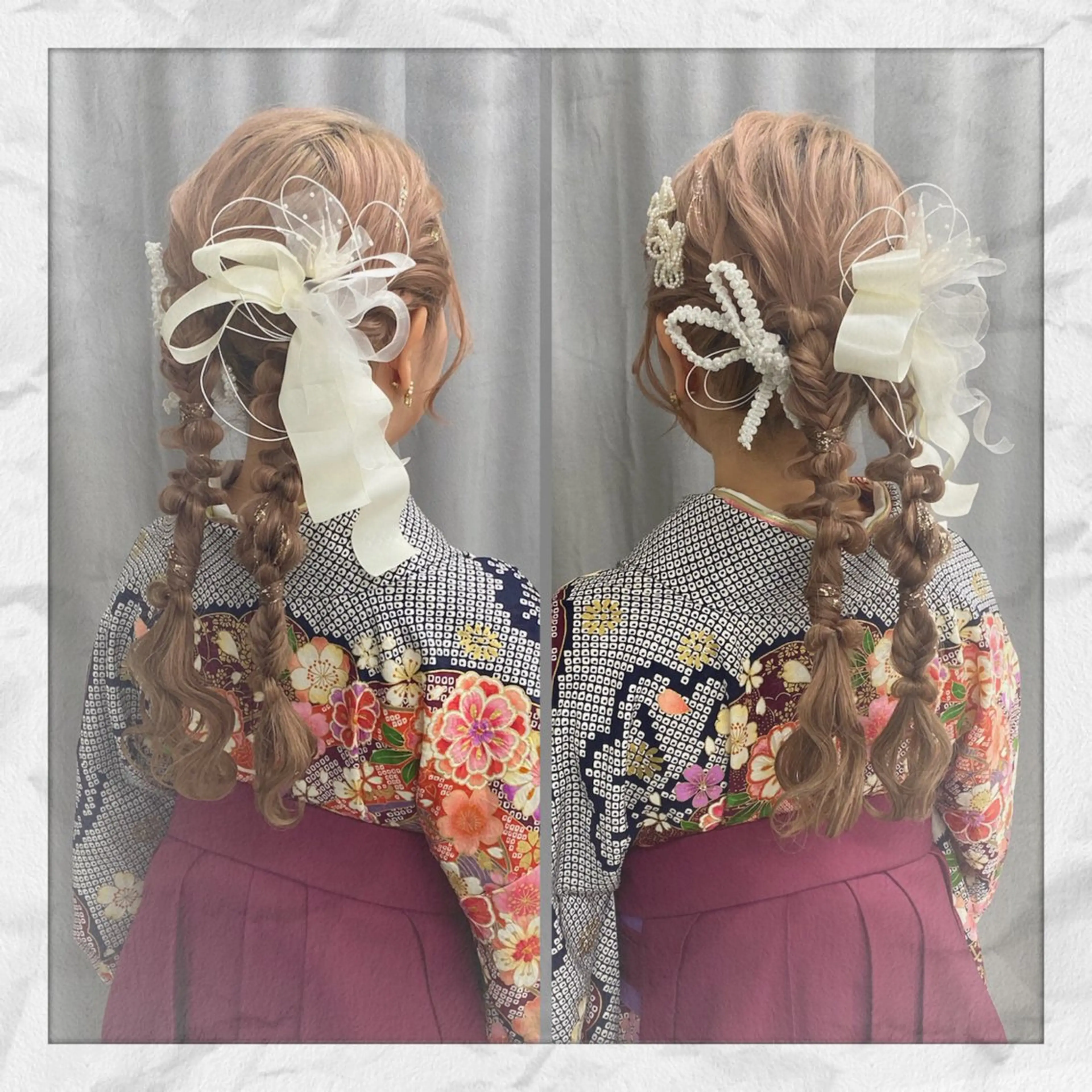 ロング ヘアアレンジ ツインテール 卒業式のヘアスタイル ヘアセット ヘアセット/着付け 𓇼 松本 夏美𓇼のヘアスタイル