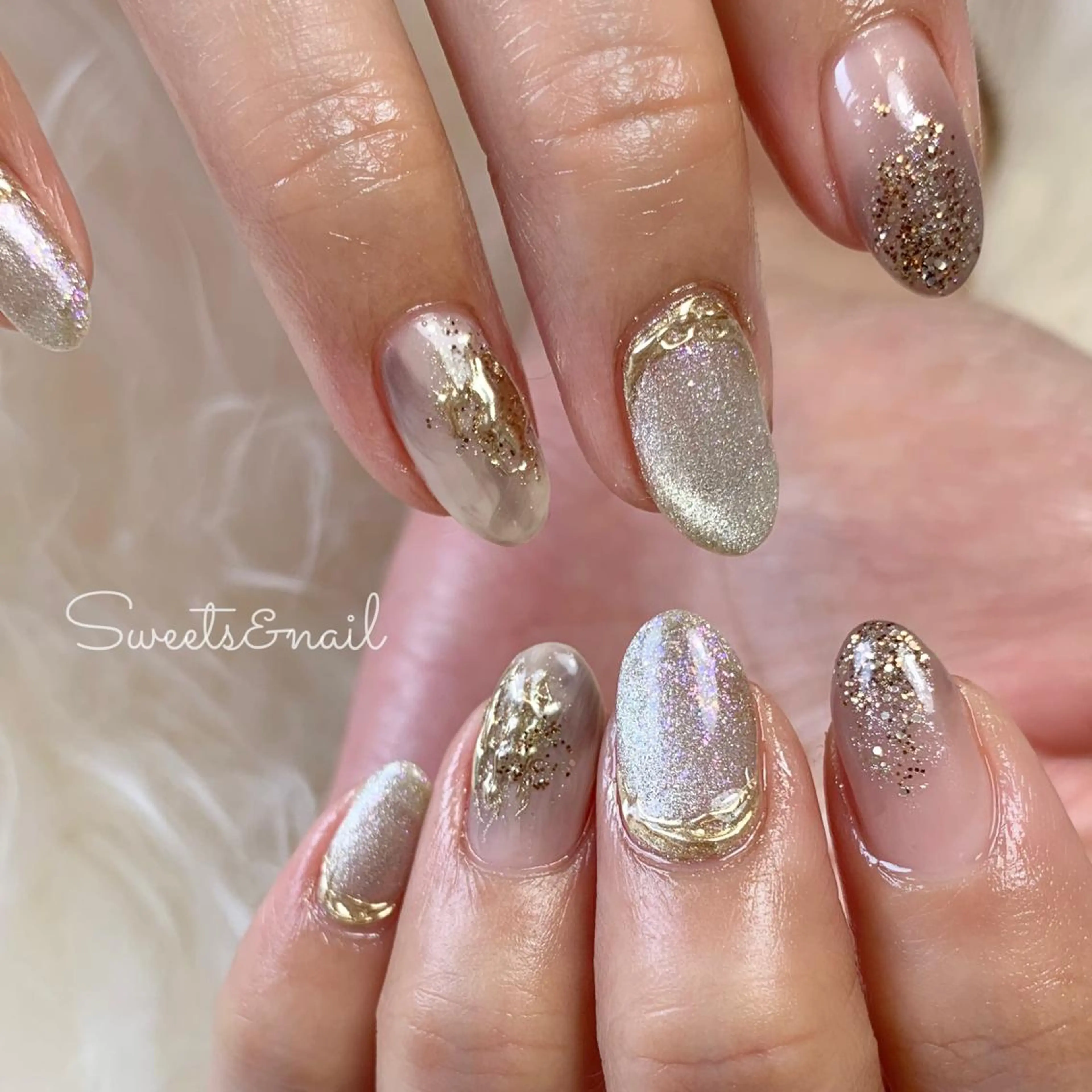 ネイル マグネットネイル ニュアンスネイル Sweets& nail みなこのネイルデザイン