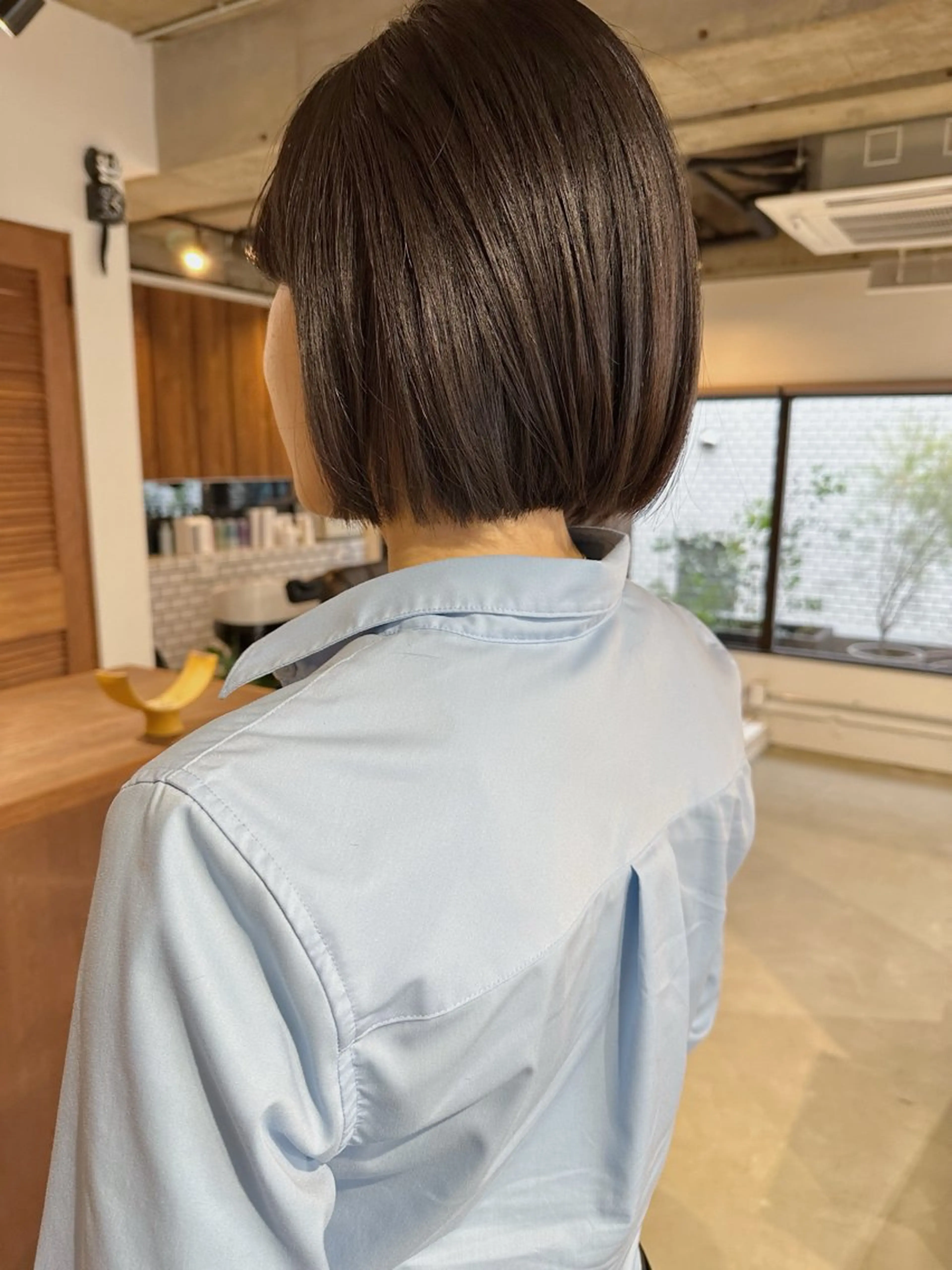 ミディアム 切りっぱなしボブ ボブ カット ヘアカラー トリートメント her所属・kaito /都立大学herのヘアスタイル