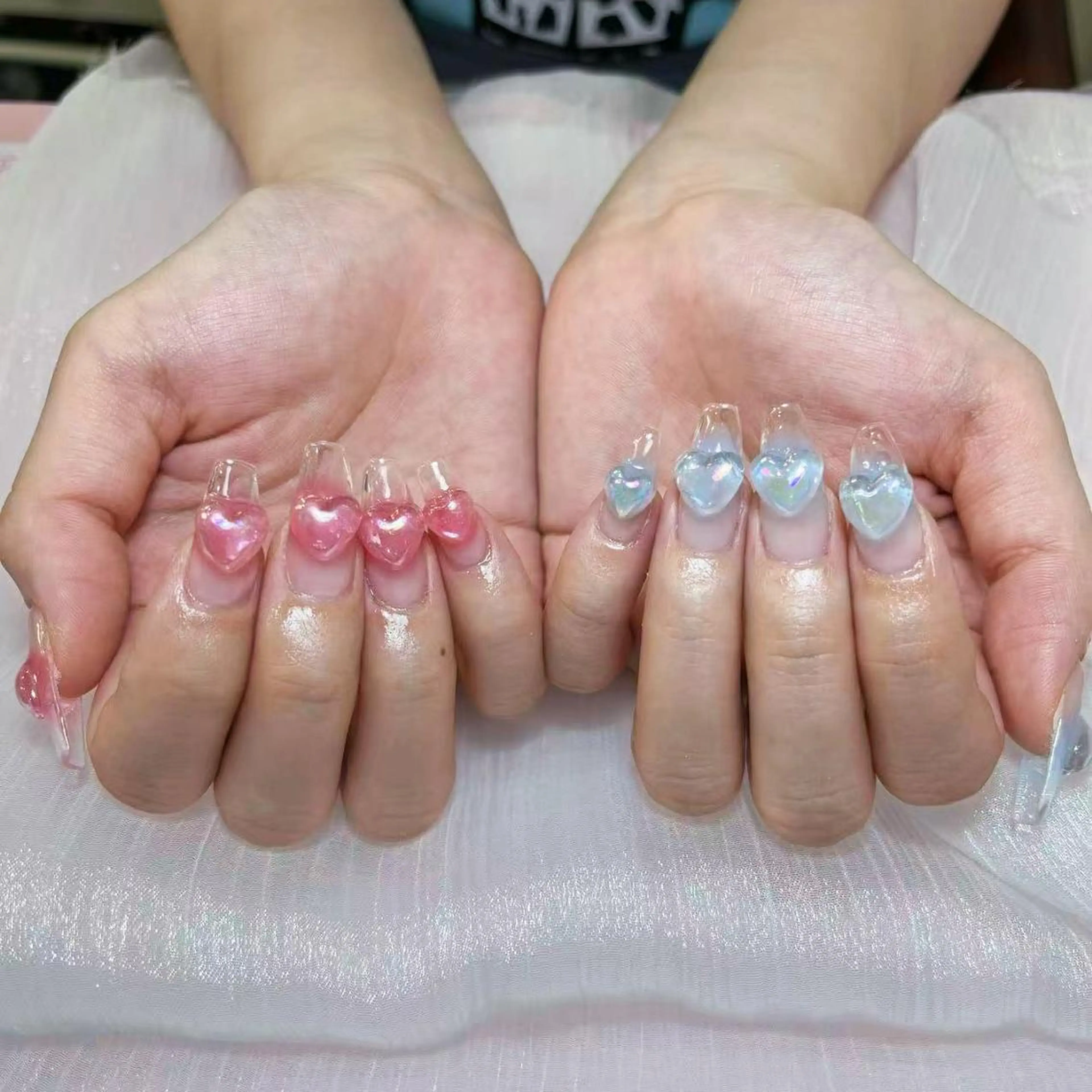 ネイル アートネイル オーロラネイル ガーリー キラキラネイル 韓国ネイル diamond ♥のネイルデザイン