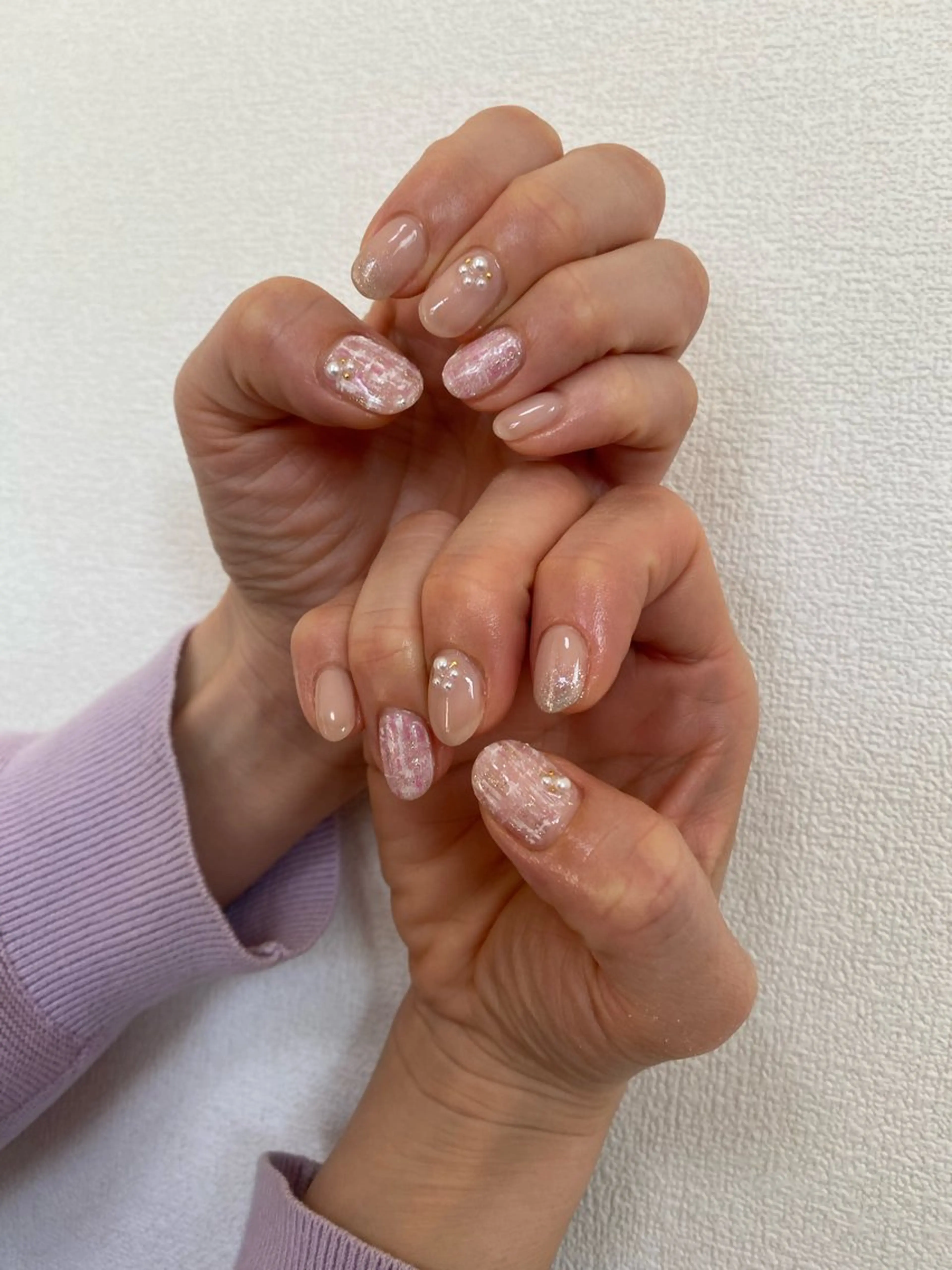 ネイル ツイードネイル ハンドネイル 自宅サロン FeelFreeのネイルデザイン